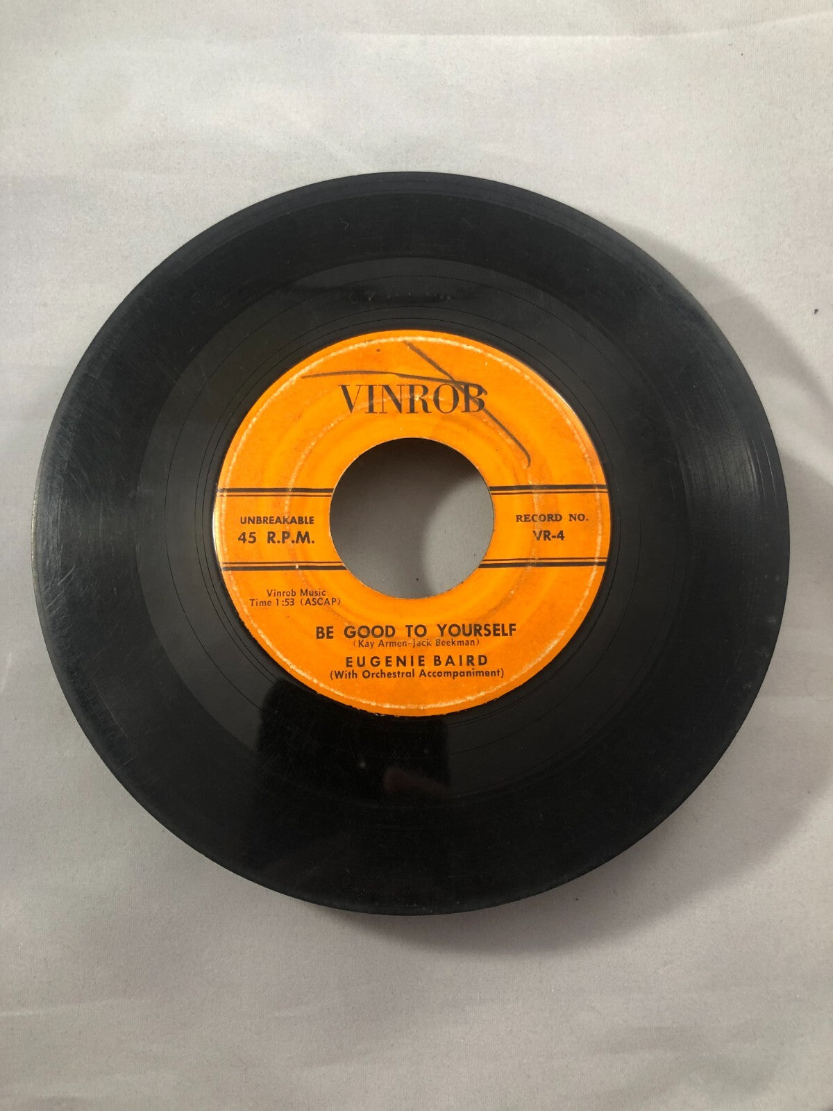 EUGENIE BAIRD 45 Be Good To Yourself  / Why Should I Want You VINROB POP G