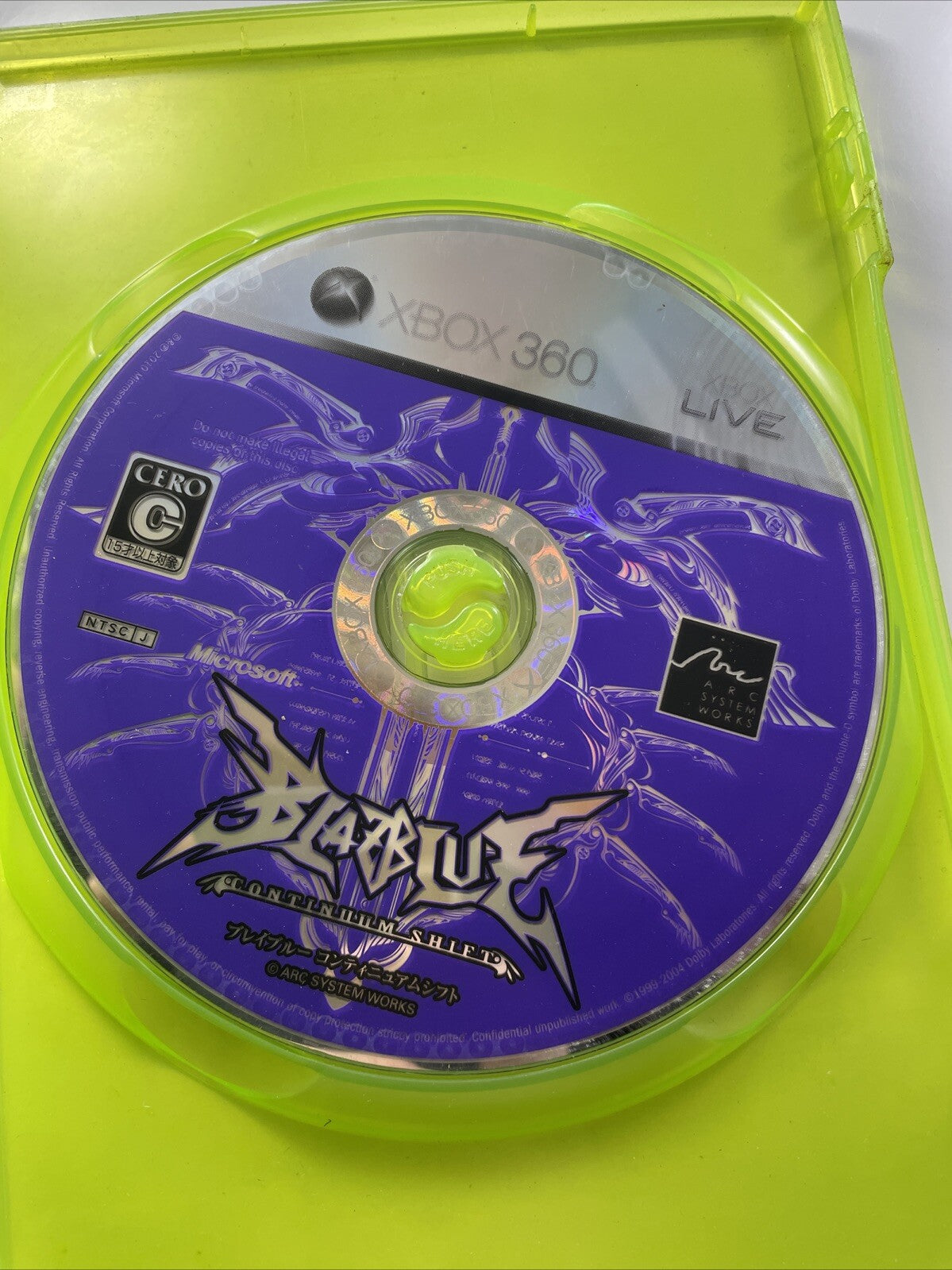 Blazblue Continuum Shift Japanese Only Game Xbox 360 Fighting Game