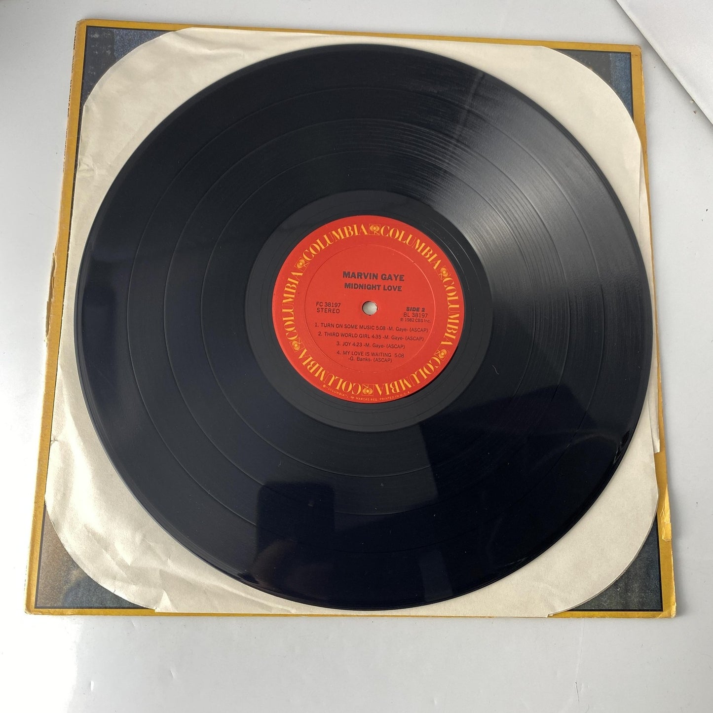 Vintage Marvin Gaye Midnight Love 12" Black Vinyl LP 1982 Columbia Soul Funk