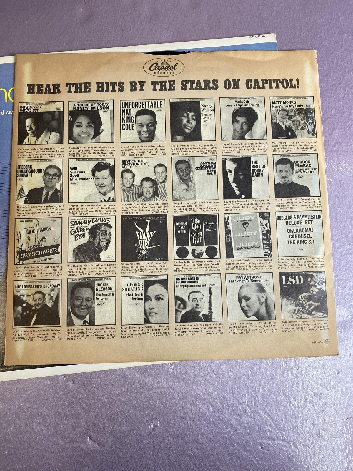 Vintage Nat King Cole Sincerely Nat King Cole Vinyl LP 1966 Capitol Jazz Vocal