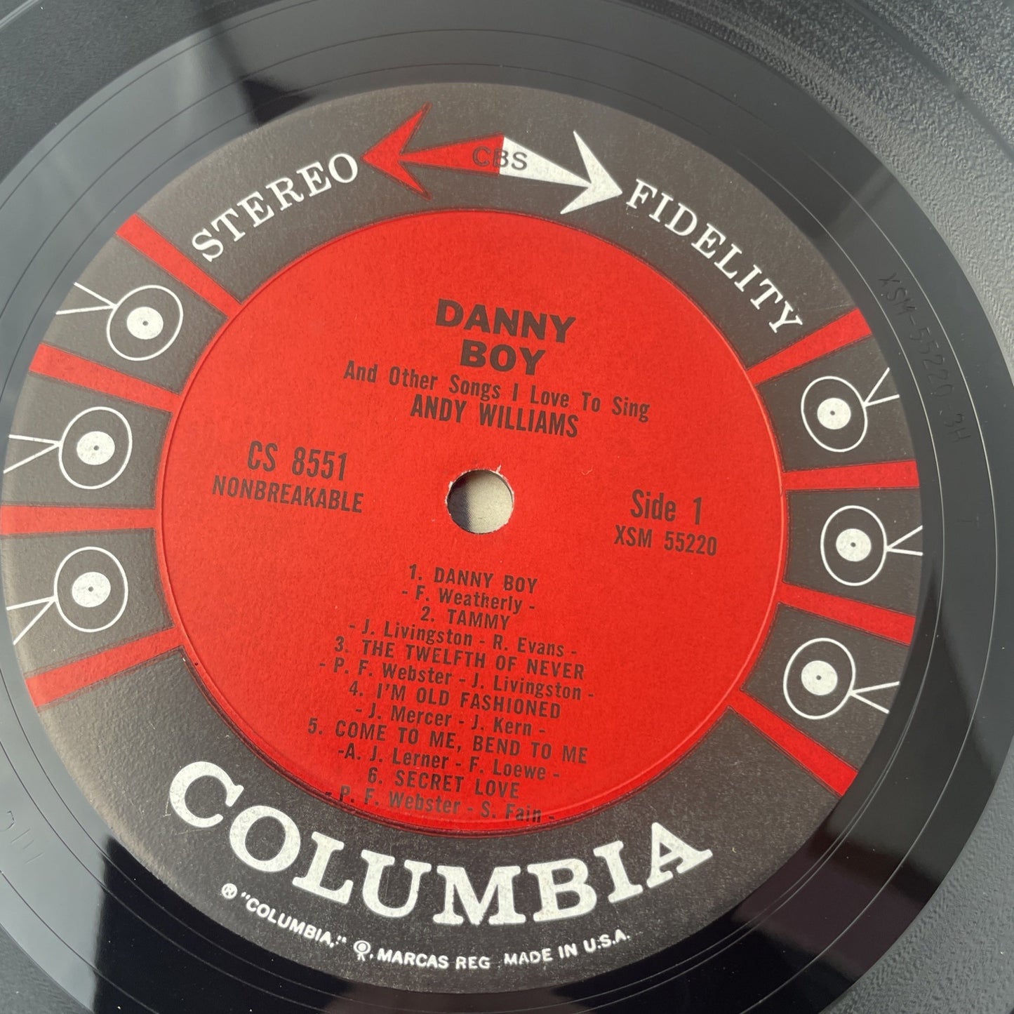 ANDY WILLIAMS-DANNY BOY-LP-VG+-OLD COLUMBIA SIX EYE-TAMMY-MISTY-SECRET LOVE