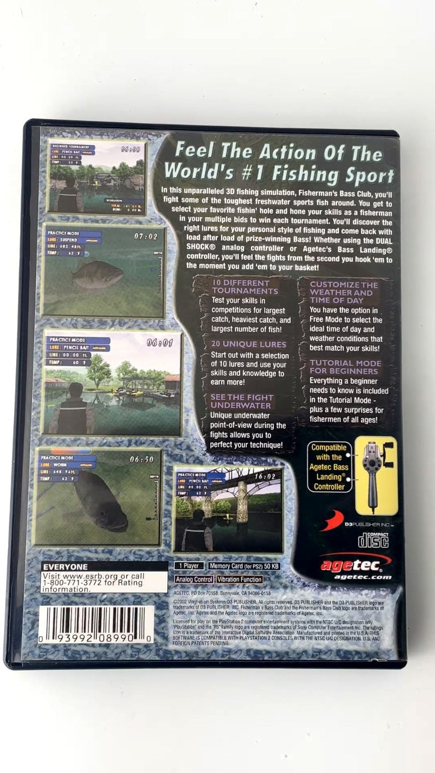 Fisherman's Bass Club PlayStation 2 Video Game Fishing Simulation