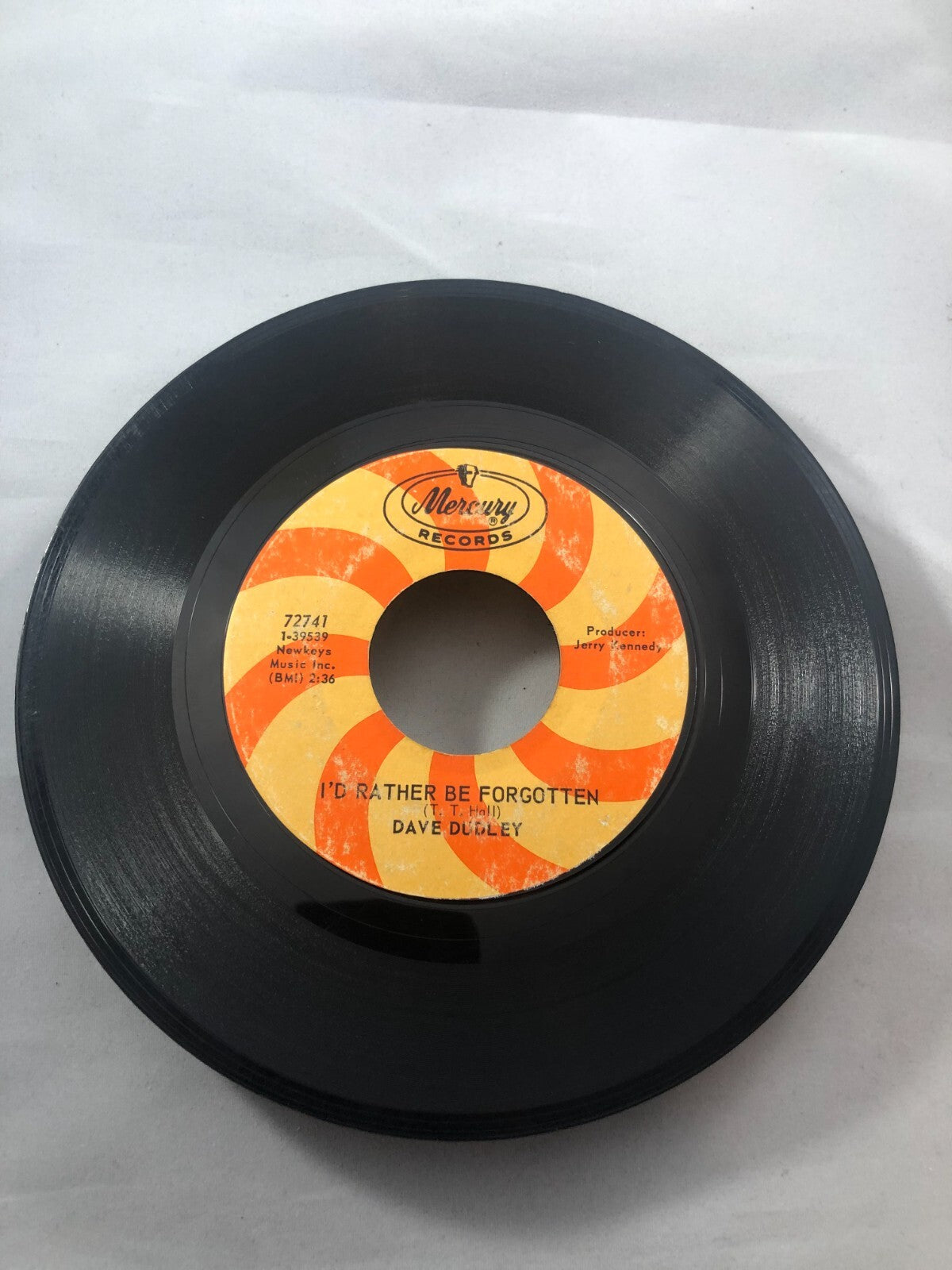 Country 45 Dave Dudley - I'D Rather Be Forgotten  Anything Leaving Town Today VG
