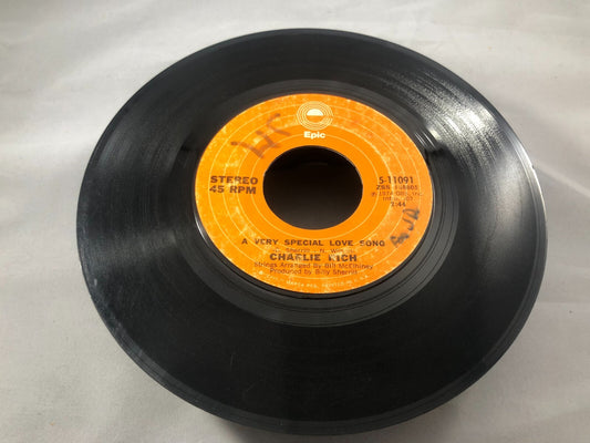 Charlie Rich 45 RPM Record-A Very Special Love Song VG see pics
