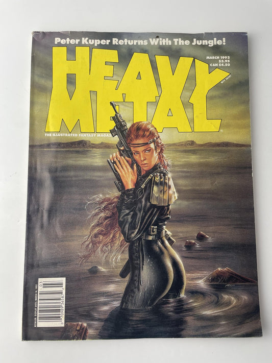 Vintage Heavy Metal Magazine March 1992 Sci-Fi Fantasy Comic Peter Kuper