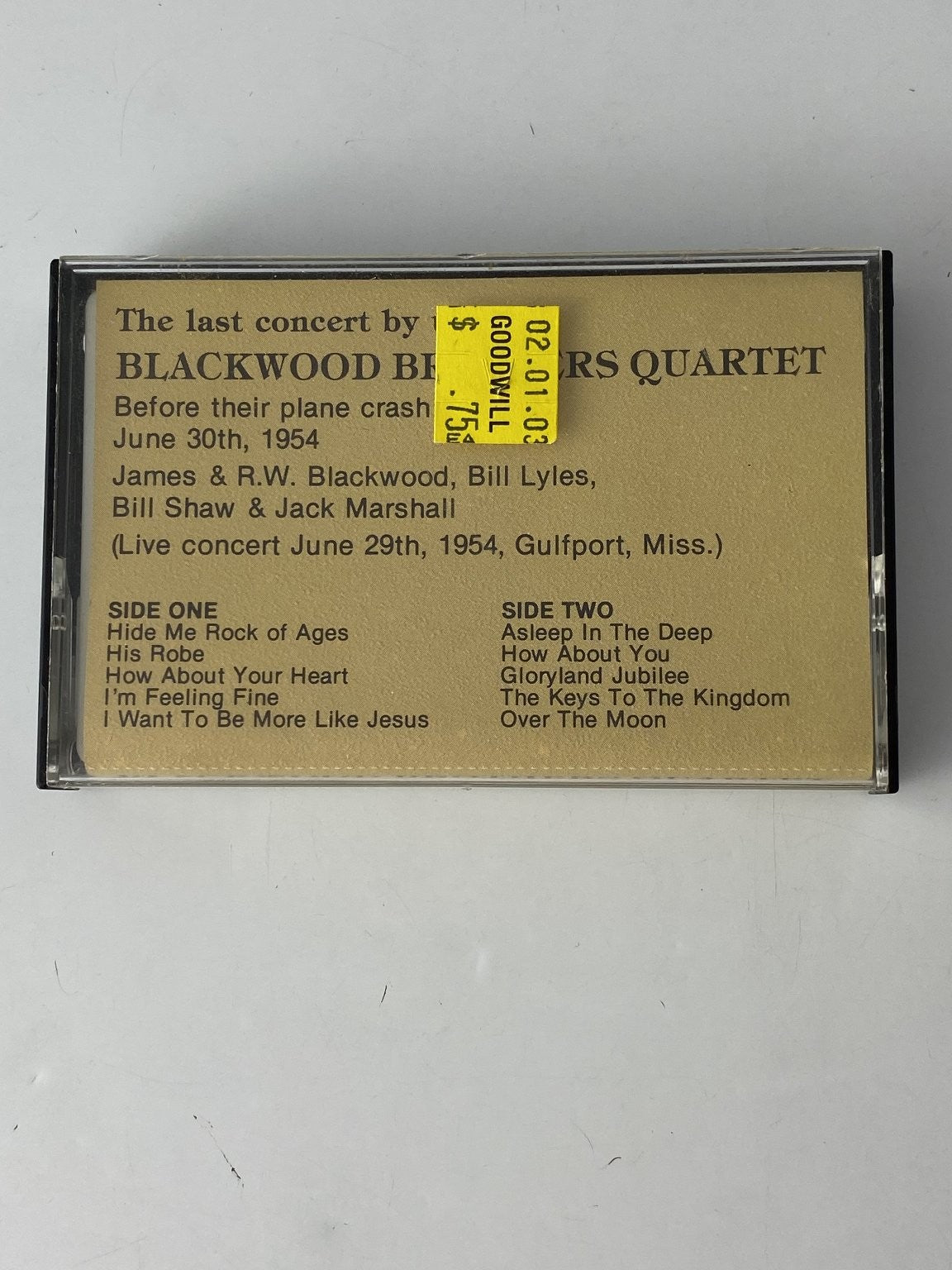 Blackwood Brothers Quartet The Last Concert Cassette 1954 NQD Records Gospel