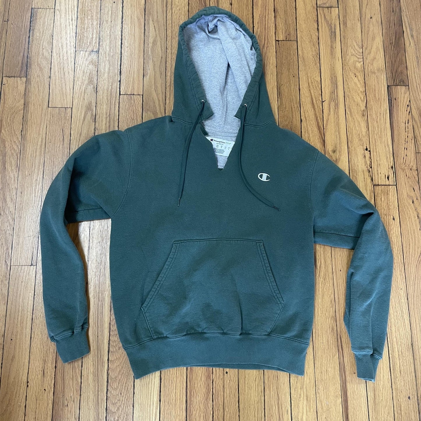 Champion Eco Hoodie Mens Small Pullover Sweatshirt Kangaroo Pocket Athletic