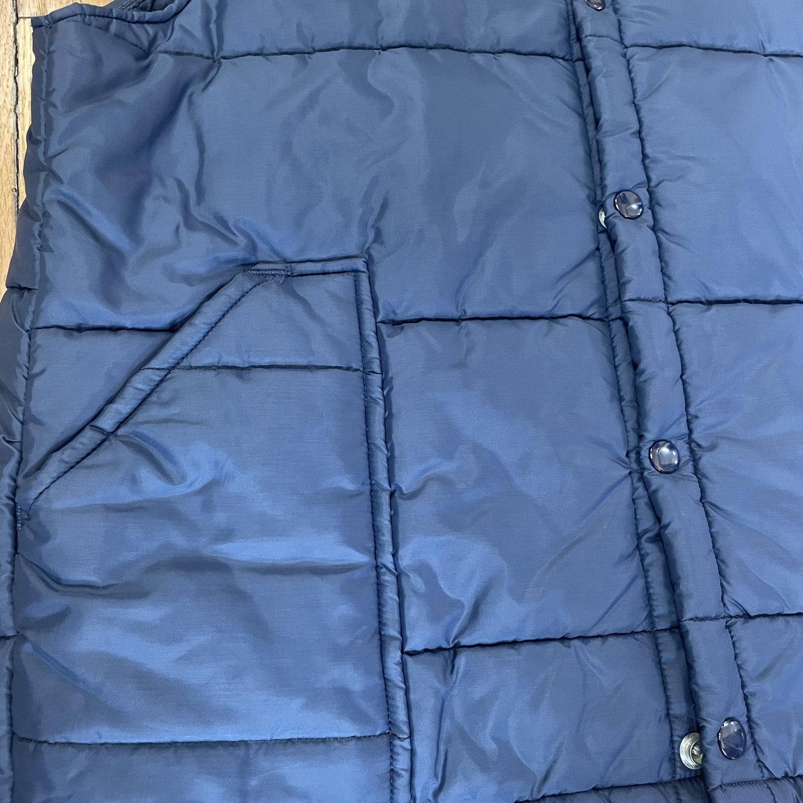 Vintage Swingster Vest Mens Large Blue Quilted Puffer Sleeveless Outdoor 80s USA