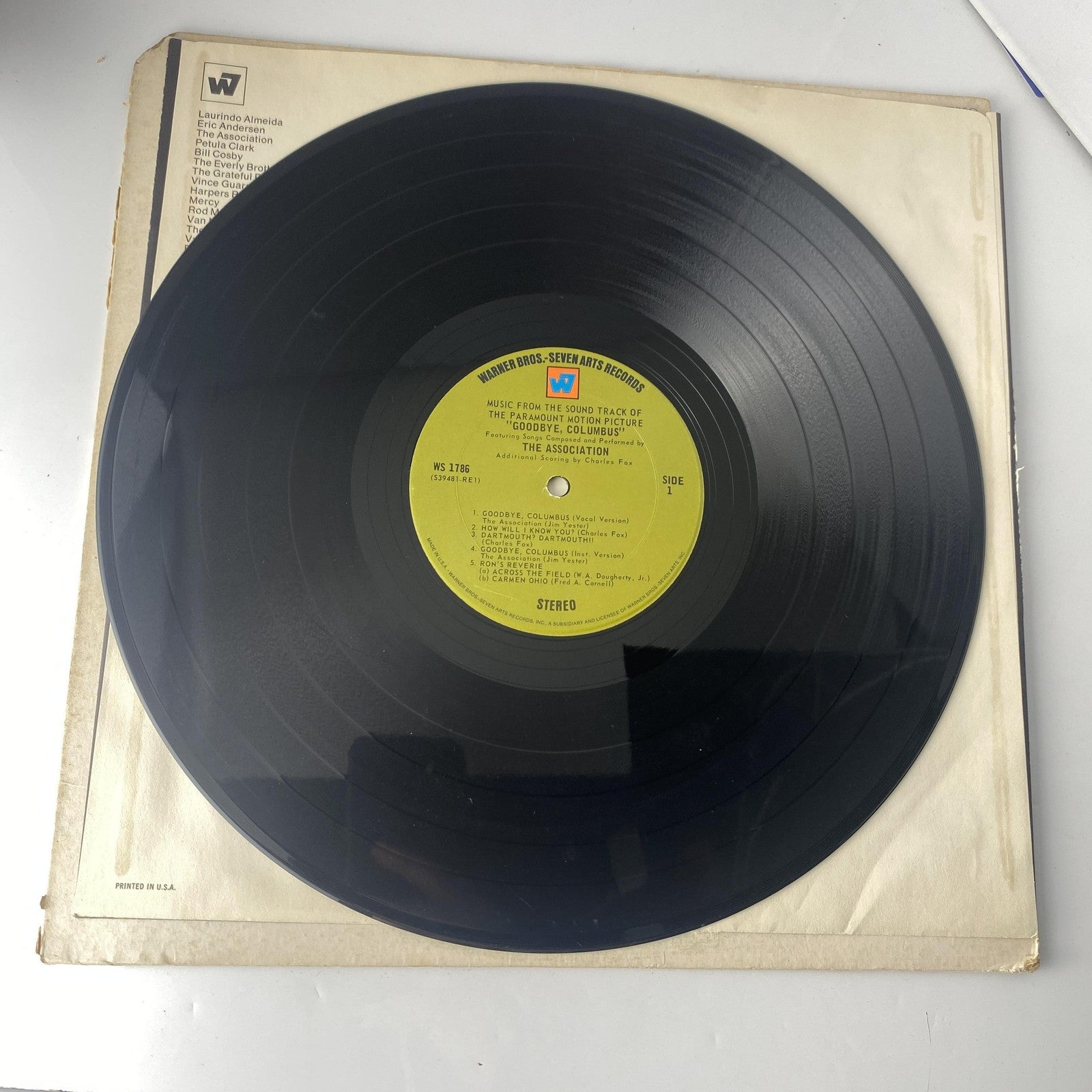 Vintage The Association Goodbye Columbus 12" Black Vinyl LP 1969 Warner OST Pop