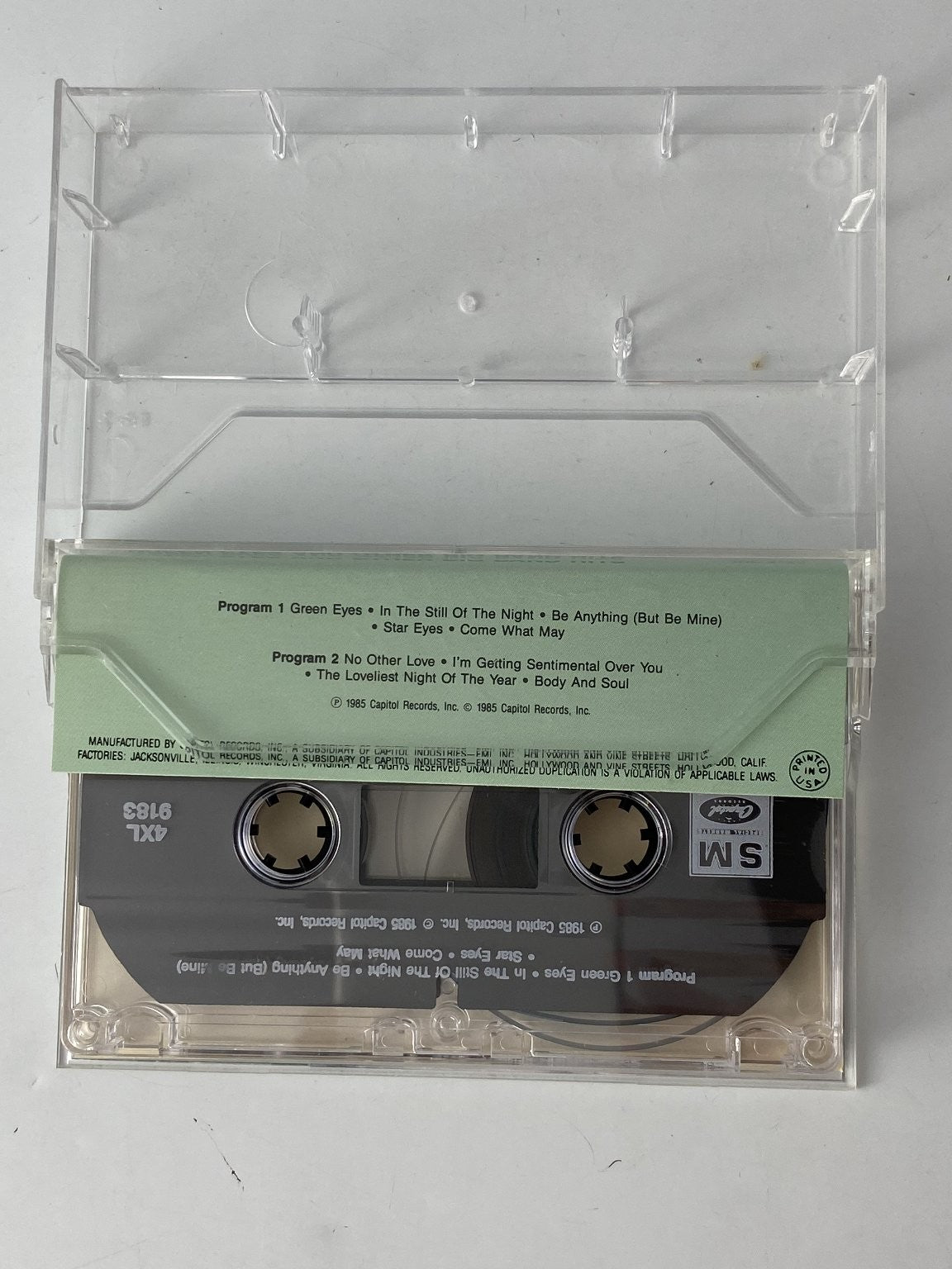 Helen O'Connell Green Eyes and Other Big Band Hits Cassette 1985 Capitol