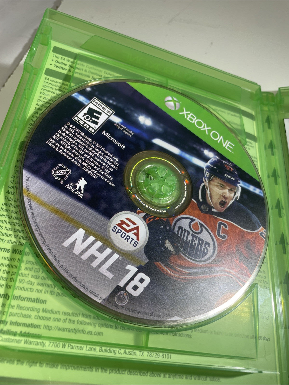 NHL 18 - Microsoft Xbox One - Complete In Box CIB 2018 Hockey Game Official