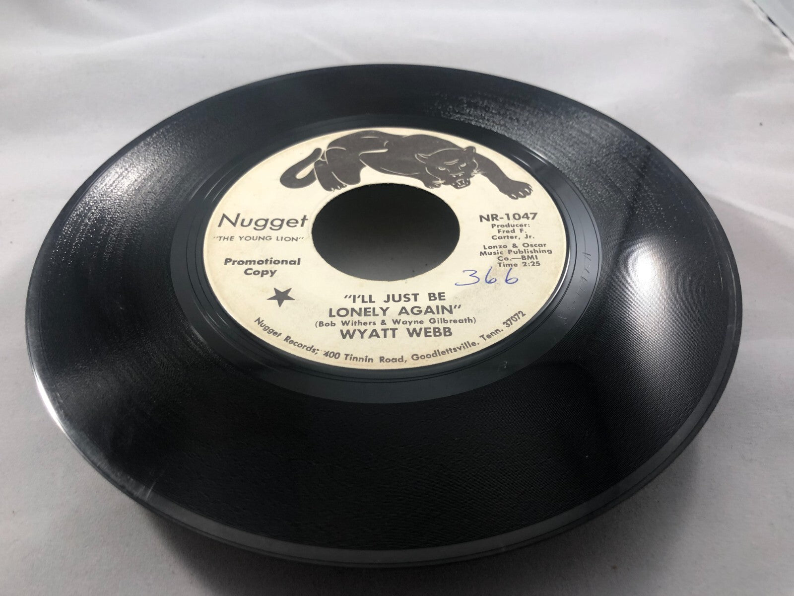 WYATT WEBB "California Bound /I'll Just be lonely again" 45 Record VG rockabilly