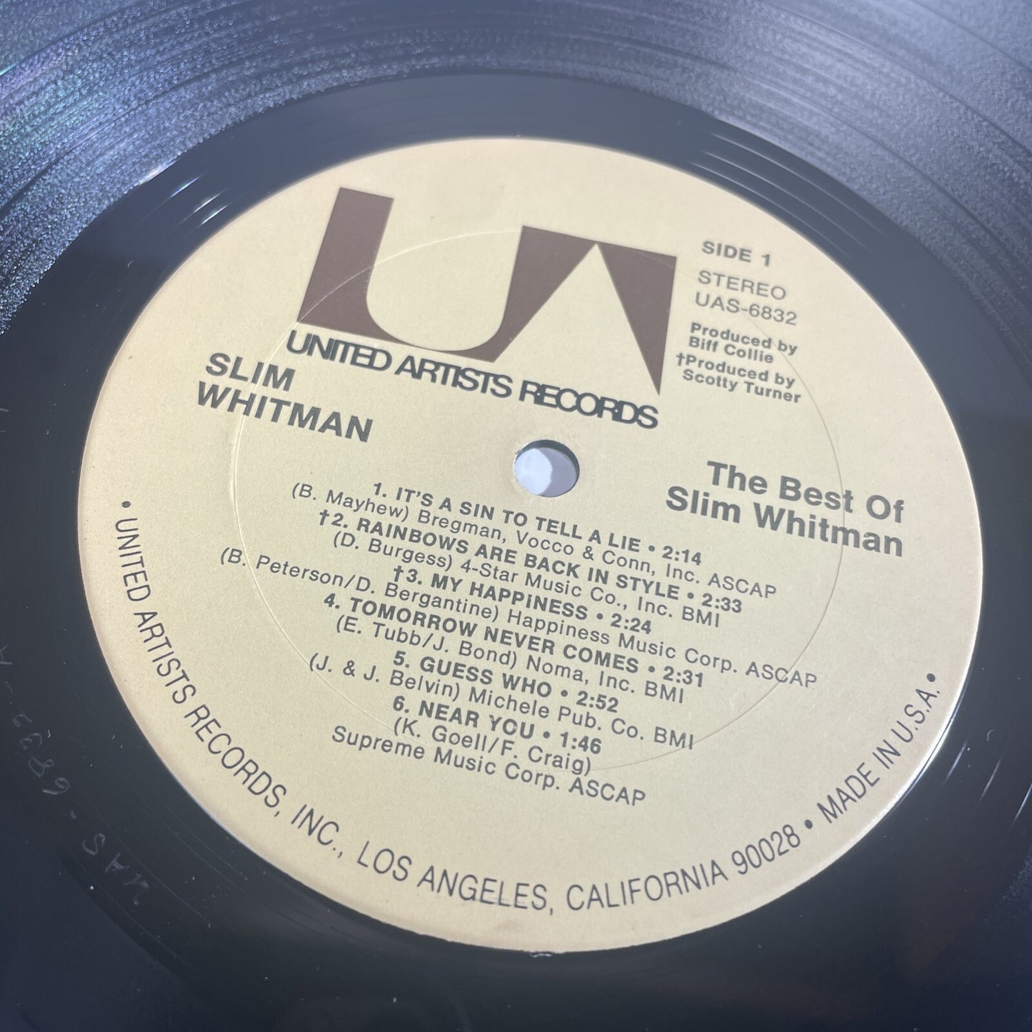 Slim Whitman The Best Of Slim Whitman  Liberty LP Vinyl Record Album VG+