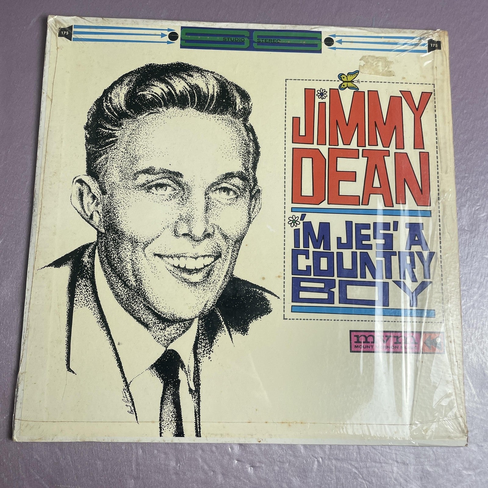 Vintage Jimmy Dean I'm Jes' A Country Boy 12" Black Vinyl LP MVM Country Album