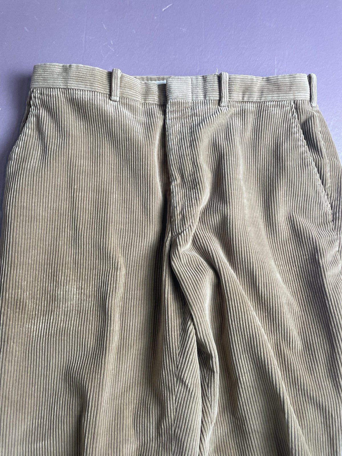 The Fox Collection Pants Mens 33x30 Beige Corduroy Chino Straight Leg Trousers