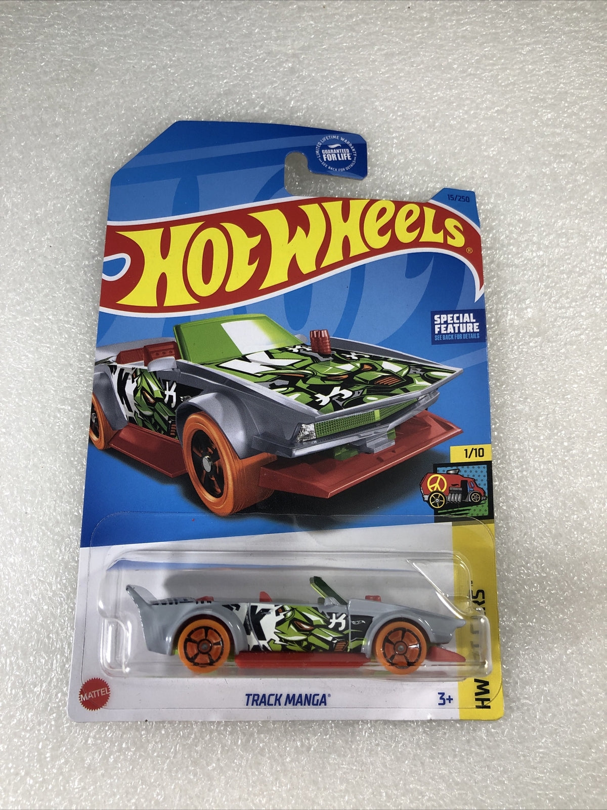 Hot Wheels HW Art Cars Track Manga 1/10 2023 Special Feature White Toy Car Model