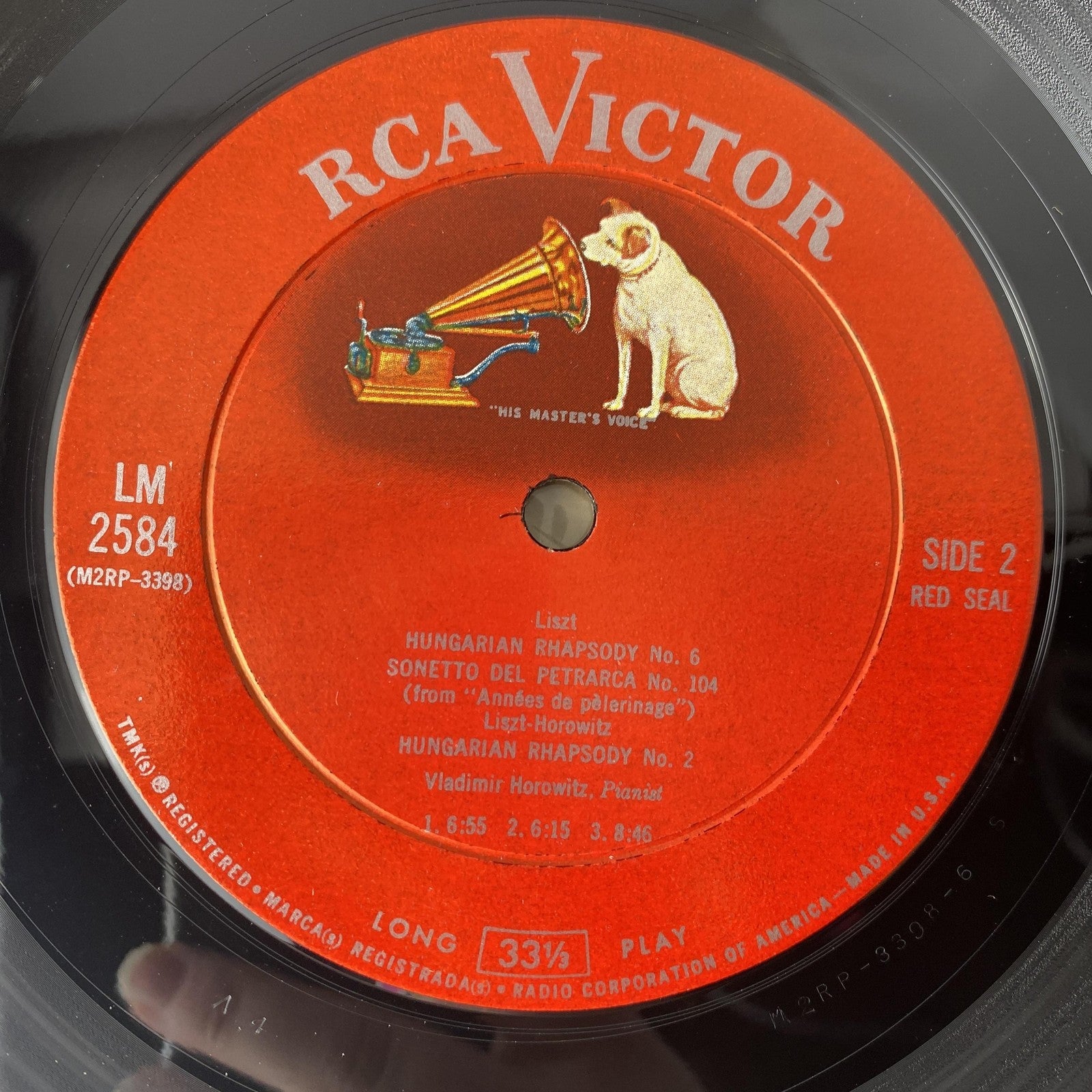 Vintage Vladimir Horowitz Homage To Liszt 12" Black Vinyl LP RCA Classical