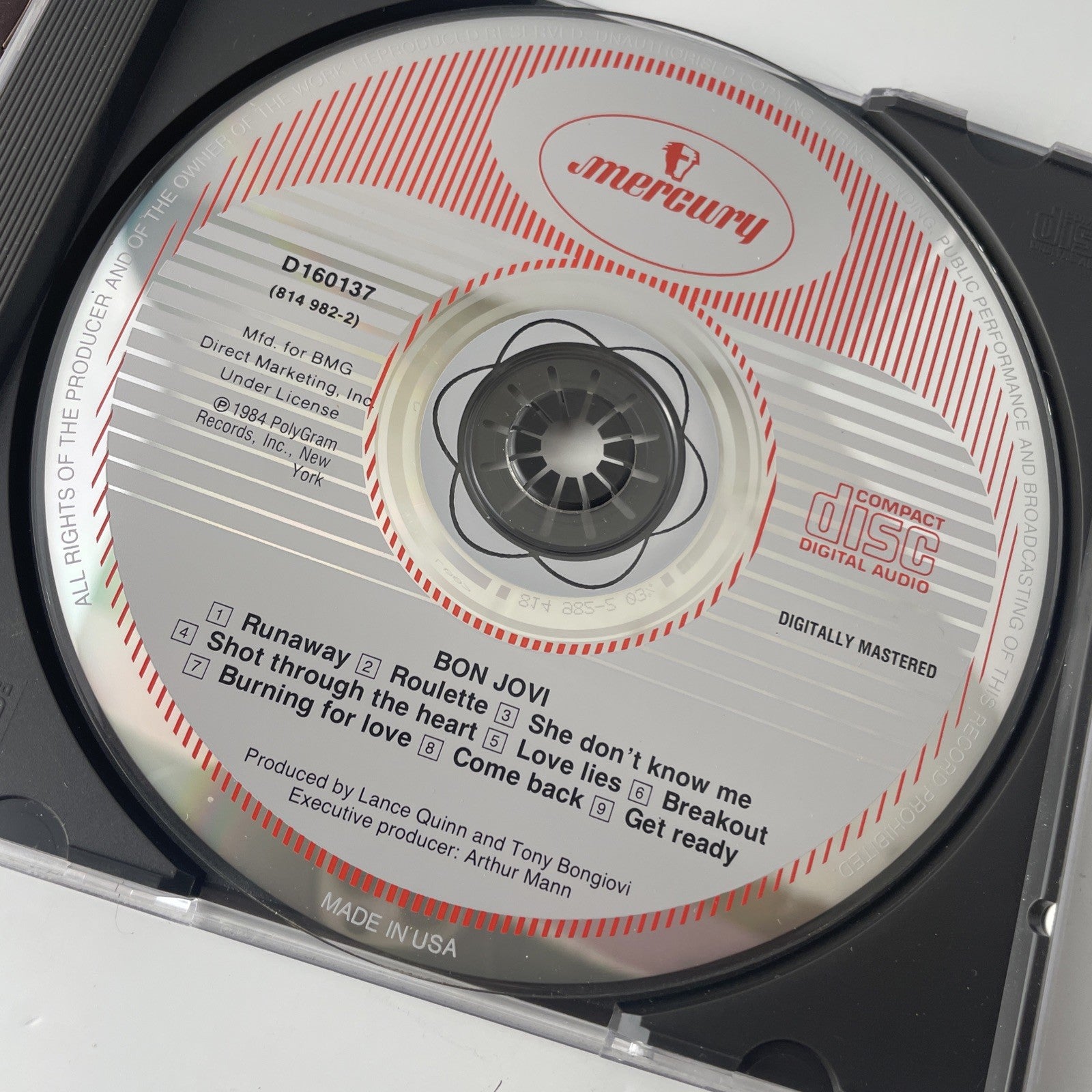 Bon Jovi by Bon Jovi (CD, Oct-1990, Mercury) Rare Rock Cd