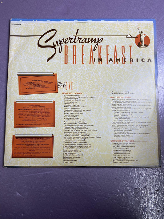 Vintage Supertramp Breakfast In America Black Vinyl LP 1979 AFM Prog Pop Rock