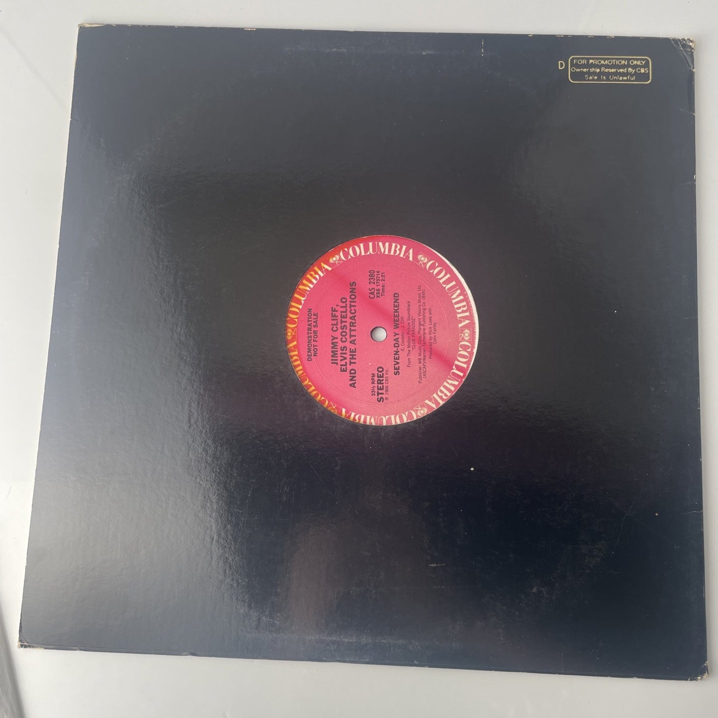 JIMMY CLIFF & ELVIS COSTELLO: seven-day weekend COLUMBIA 12" Single 33 RPM