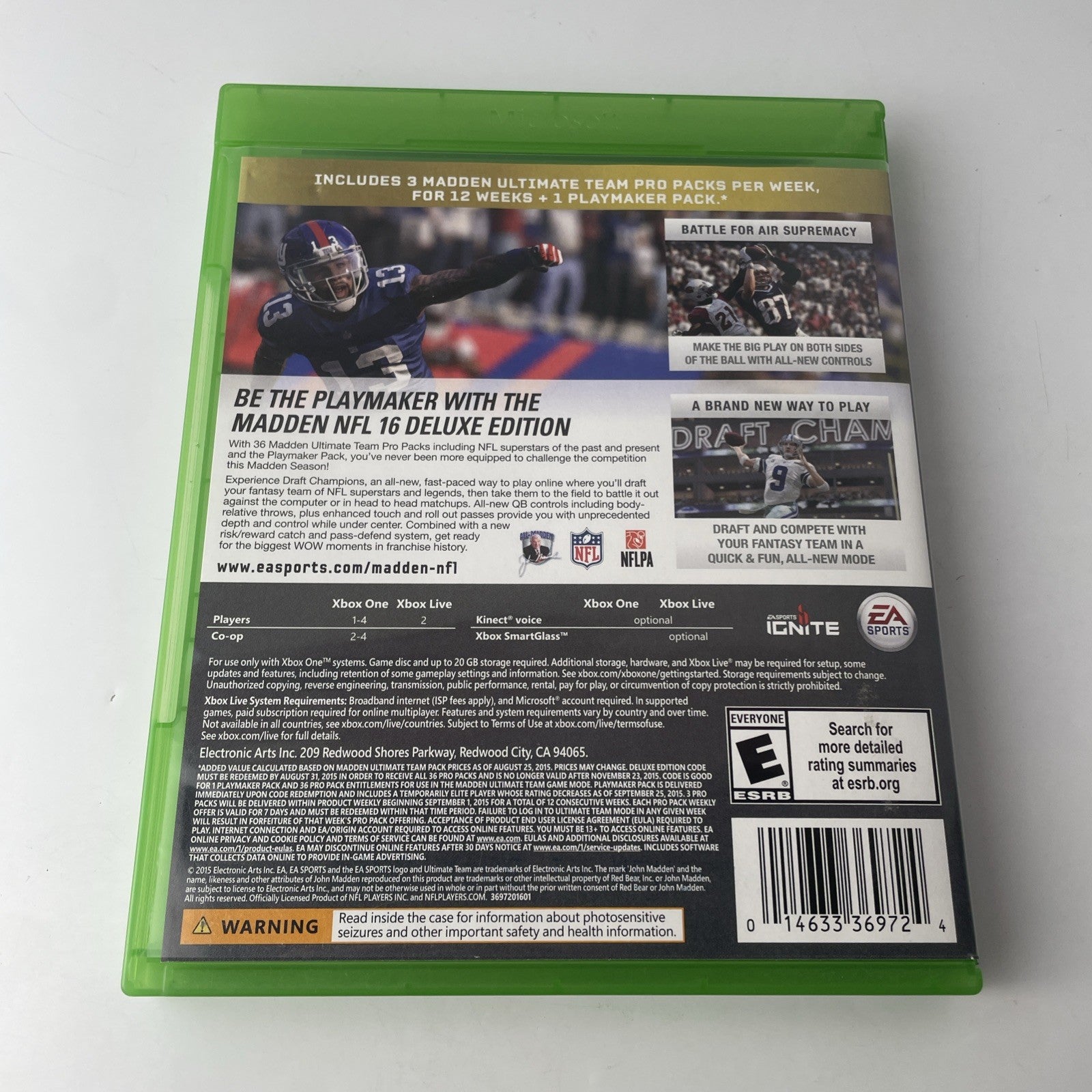 Madden NFL 16 (Microsoft Xbox One, 2015)