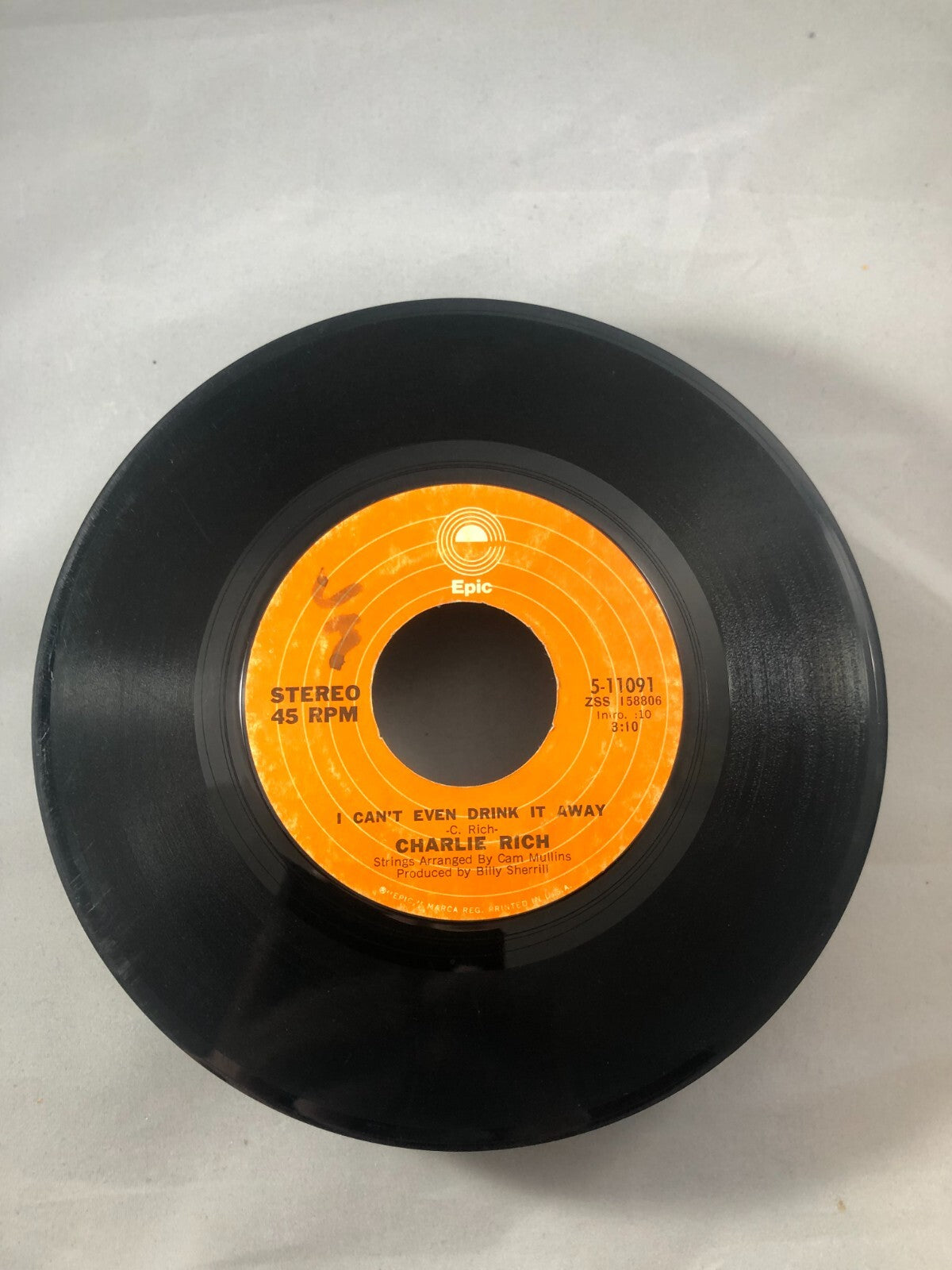 Charlie Rich 45 RPM Record-A Very Special Love Song VG see pics