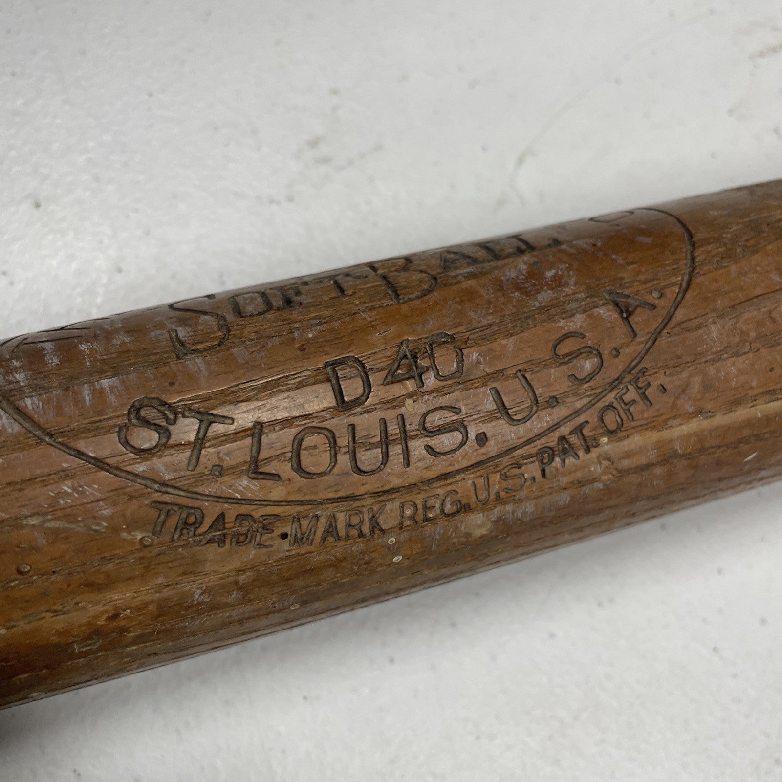 Vintage Antique Original Softball Bat Diamond Mfg. Co. D40 St. Louis 34” USA