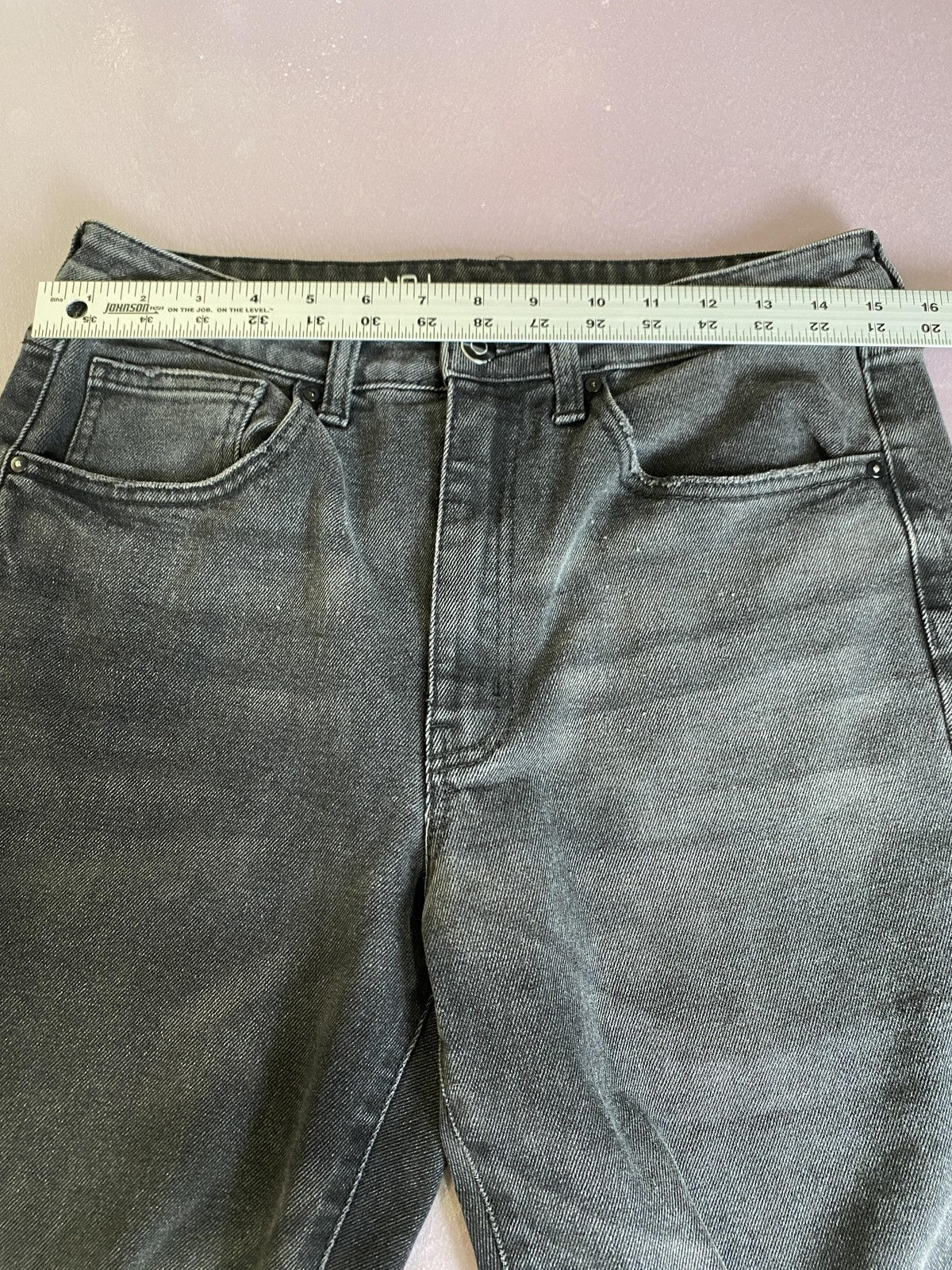 No Boundaries Jeans Juniors 11 Gray High Rise Straight Leg Distressed Denim