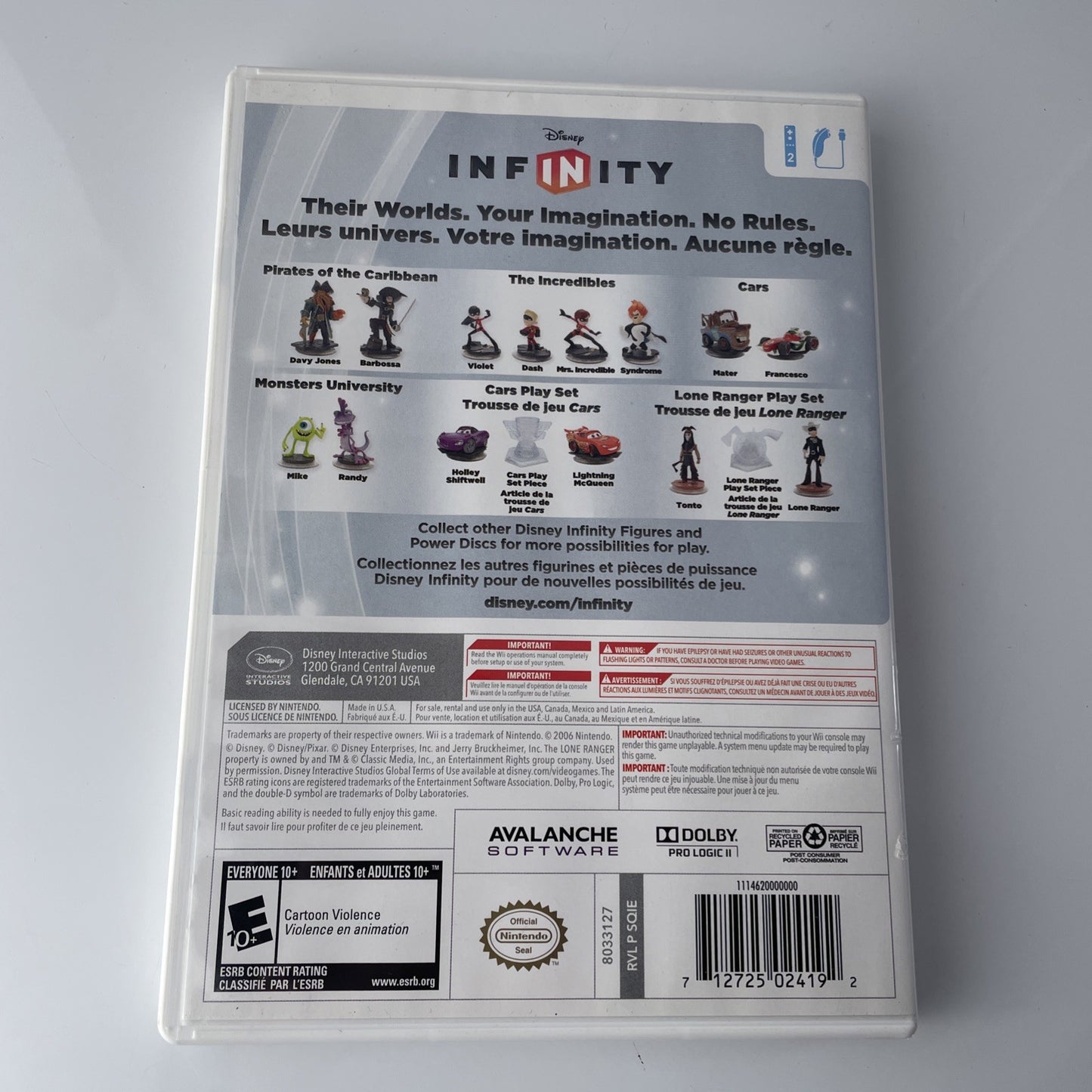 DISNEY INFINITY 1.0 (NINTENDO Wii, 2006) GAME Disc And Case and Manual (3013)