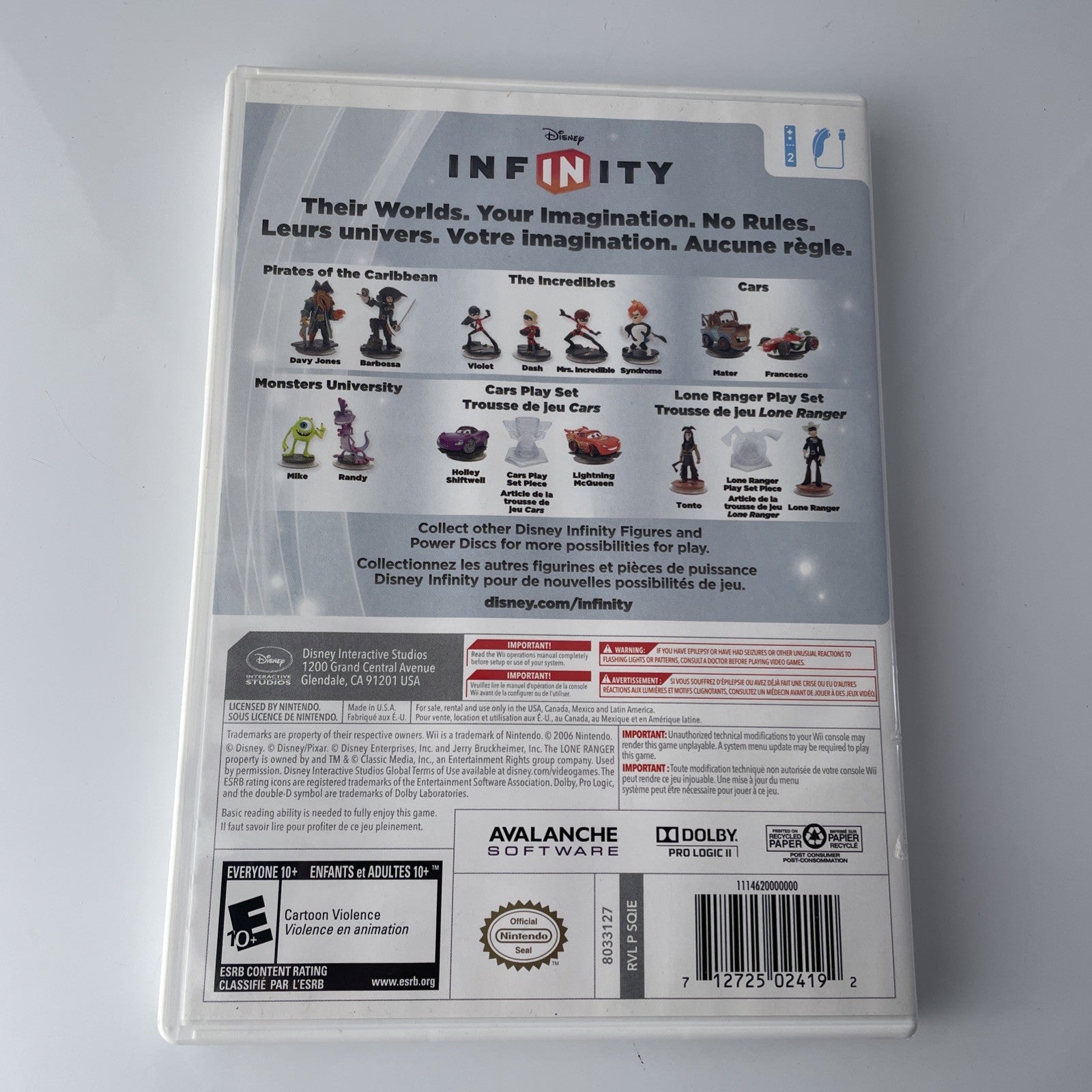 DISNEY INFINITY 1.0 (NINTENDO Wii, 2006) GAME Disc And Case and Manual (3013)