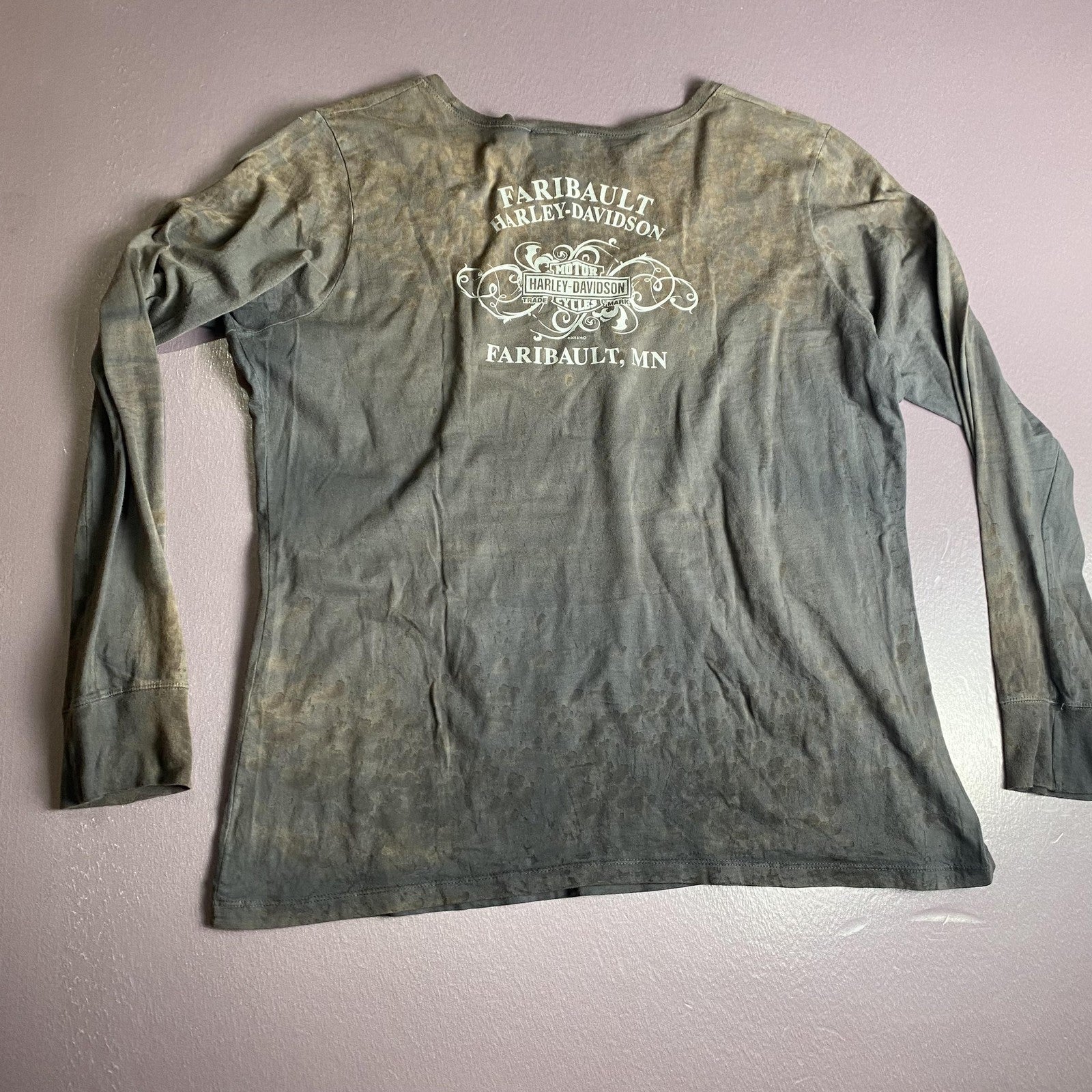 Harley-Davidson Shirt Womens 2XL Long Sleeve Love and Ride Eagle Faribault MN