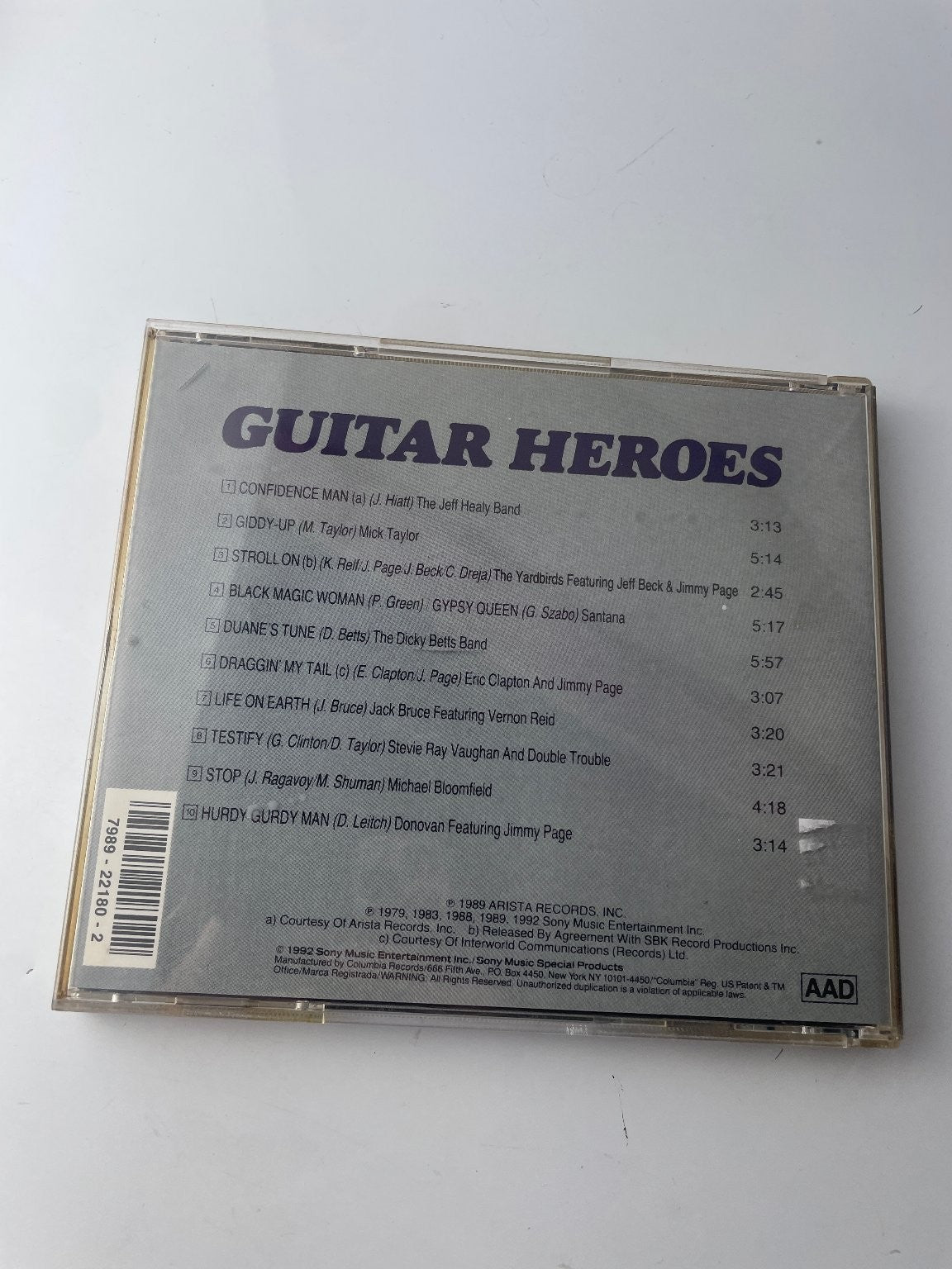 Various Artists - Guitar Heroes CD 1992 Rock Sony Music Special Products