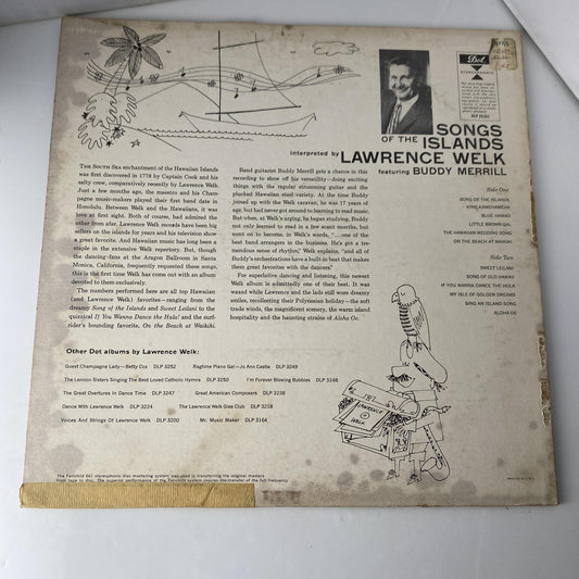 Vintage Lawrence Welk Songs Of The Islands 12" Black Vinyl LP Dot Hawaiian Easy