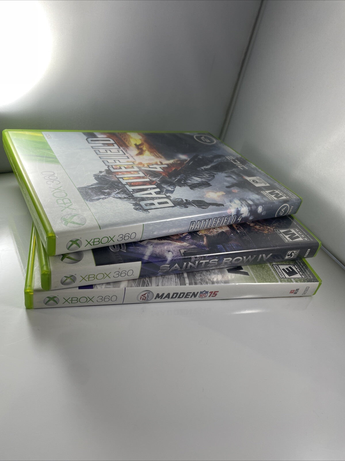xbox 360 3 games lot Saints Row 4 Madden 15 Battlefield 4 CIB Good!