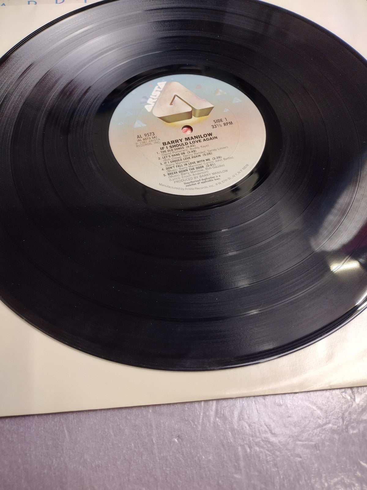 Vintage Barry Manilow If I Should Love Again Black Vinyl LP 1981 Arista Pop