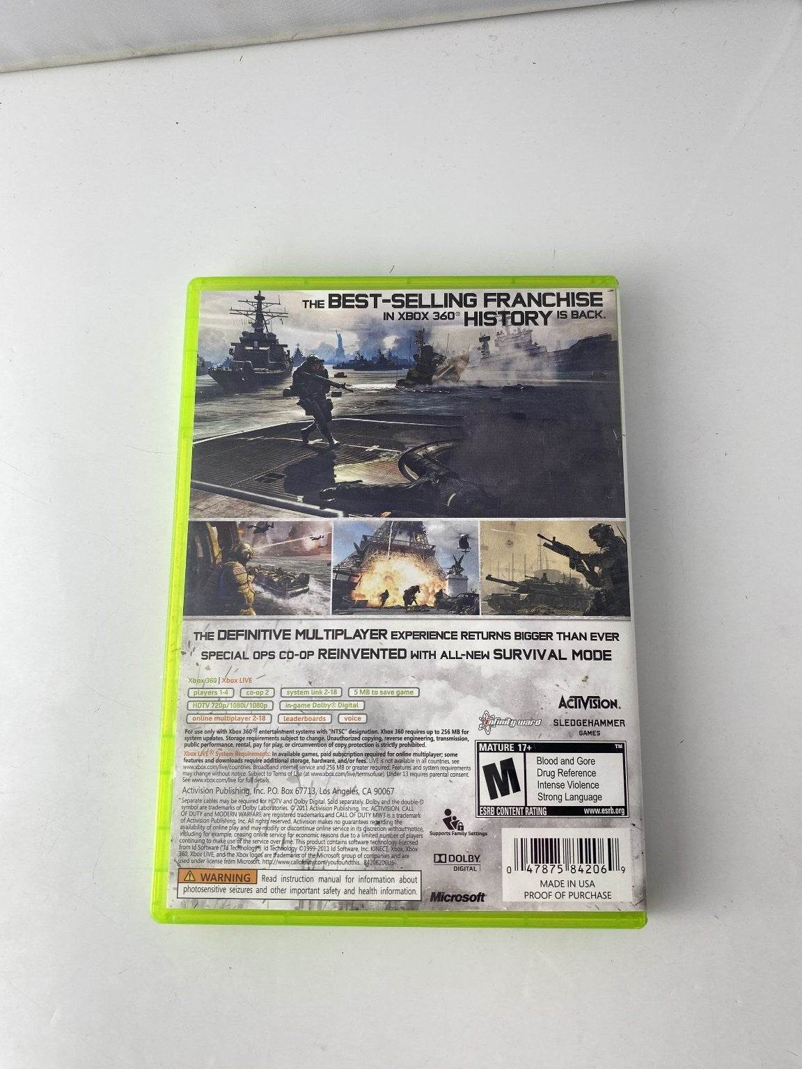 Call of Duty Modern Warfare 3 Xbox 360 Video Game Multiplayer FPS Action