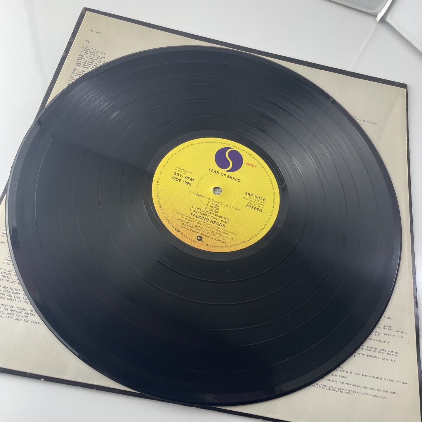 TALKING HEADS - Fear Of Music LP Vinyl 1979 Sire Records SKR 6076 Embossed Cover