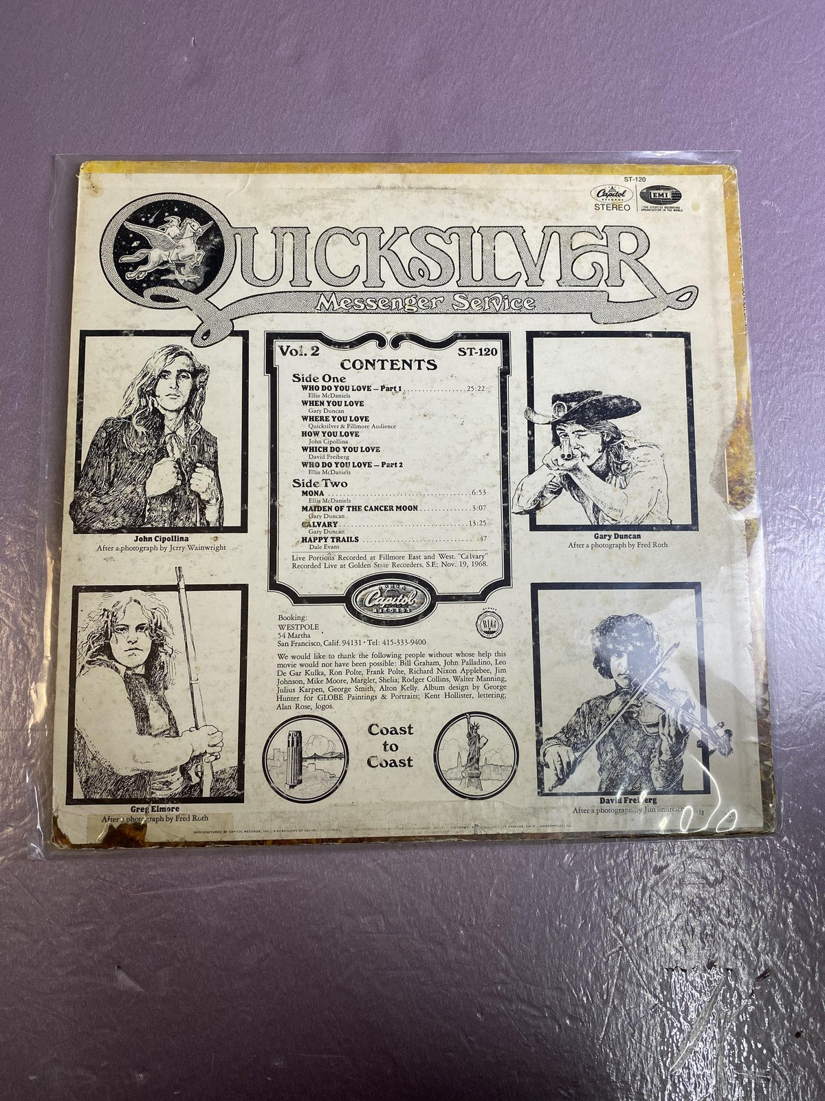 Vintage Quicksilver Messenger Service Happy Trails Vinyl 1969 Capitol Psych Rock