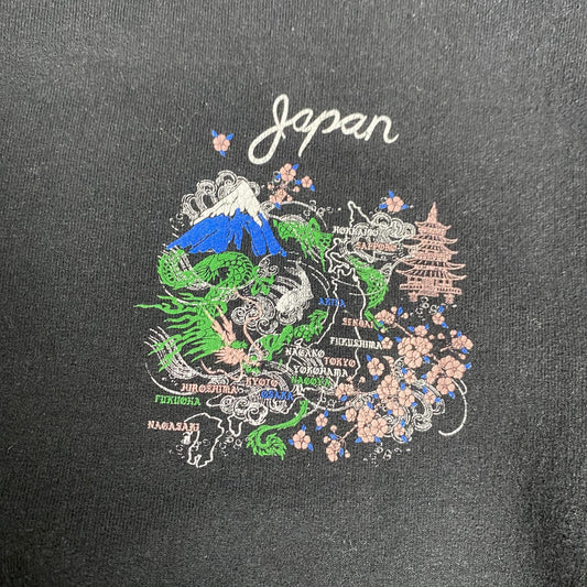 Gildan Hoodie Mens Small Japan Map Graphic Sweatshirt Pullover Cherry Blossom