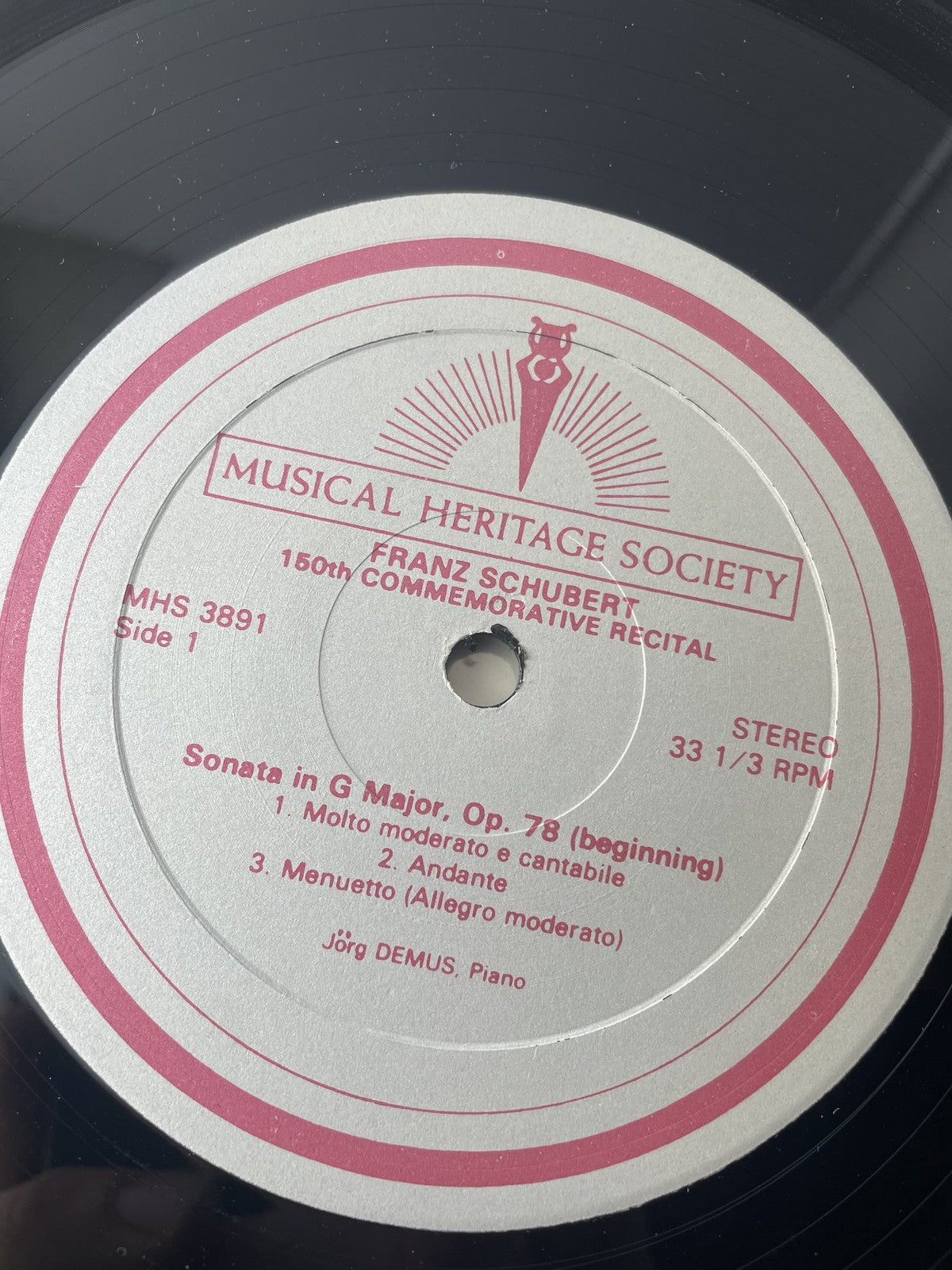 Vintage Franz Schubert 150th Commemorative Recital Vinyl 2xLP Jörg Demus Piano