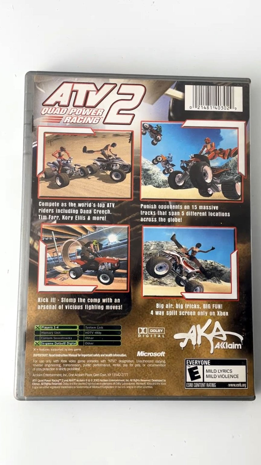 ATV Quad Power Racing 2 Platinum Hits Xbox Video Game Multiplayer