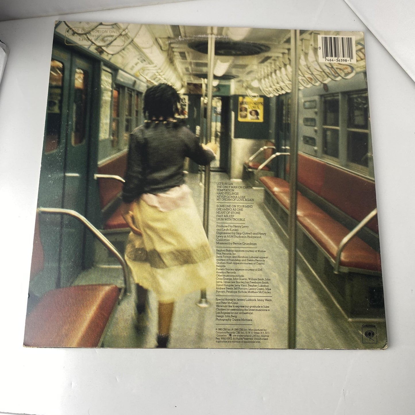 Vintage Leah Kunkel I Run With Trouble 12" Vinyl LP 1980 Columbia Rock Promo