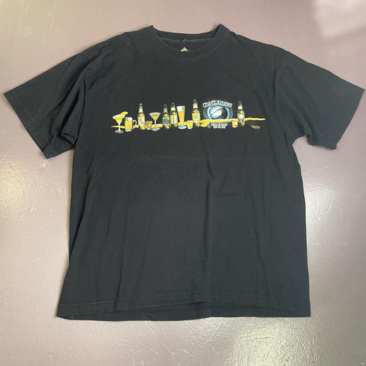 Newport Blue Shirt Mens Large Black Coast-Riders Island Bar Graphic Beer Tee