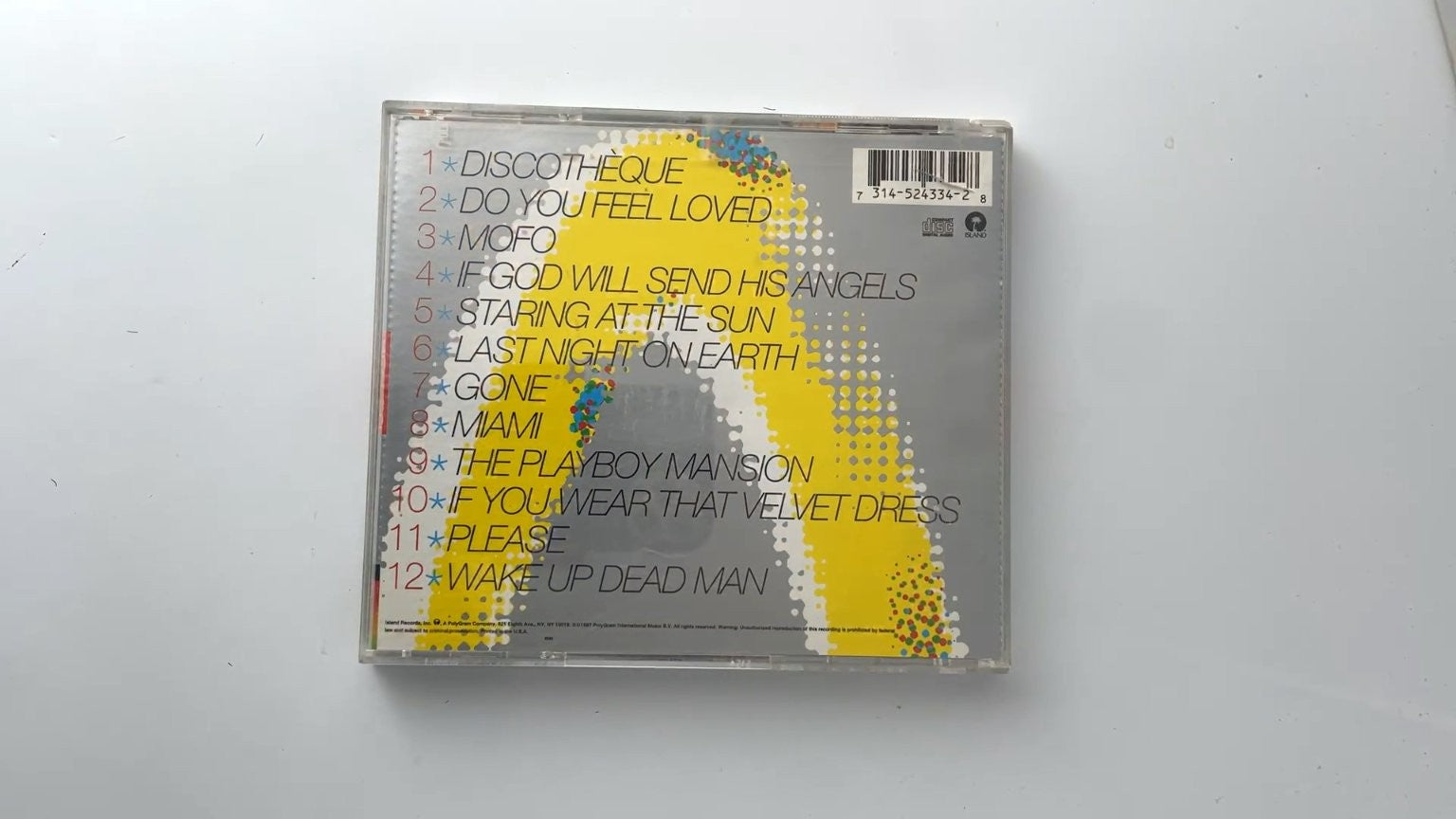 U2 - Pop CD 1997 Island Label Rock Alternative 314-524 334-2