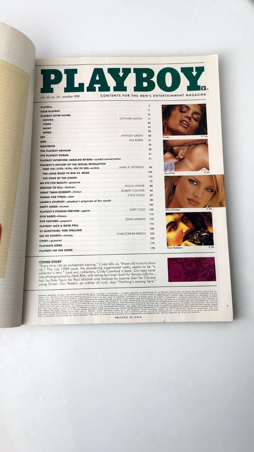Playboy October 1998 Cindy Crawford Interview Geraldo Rivera