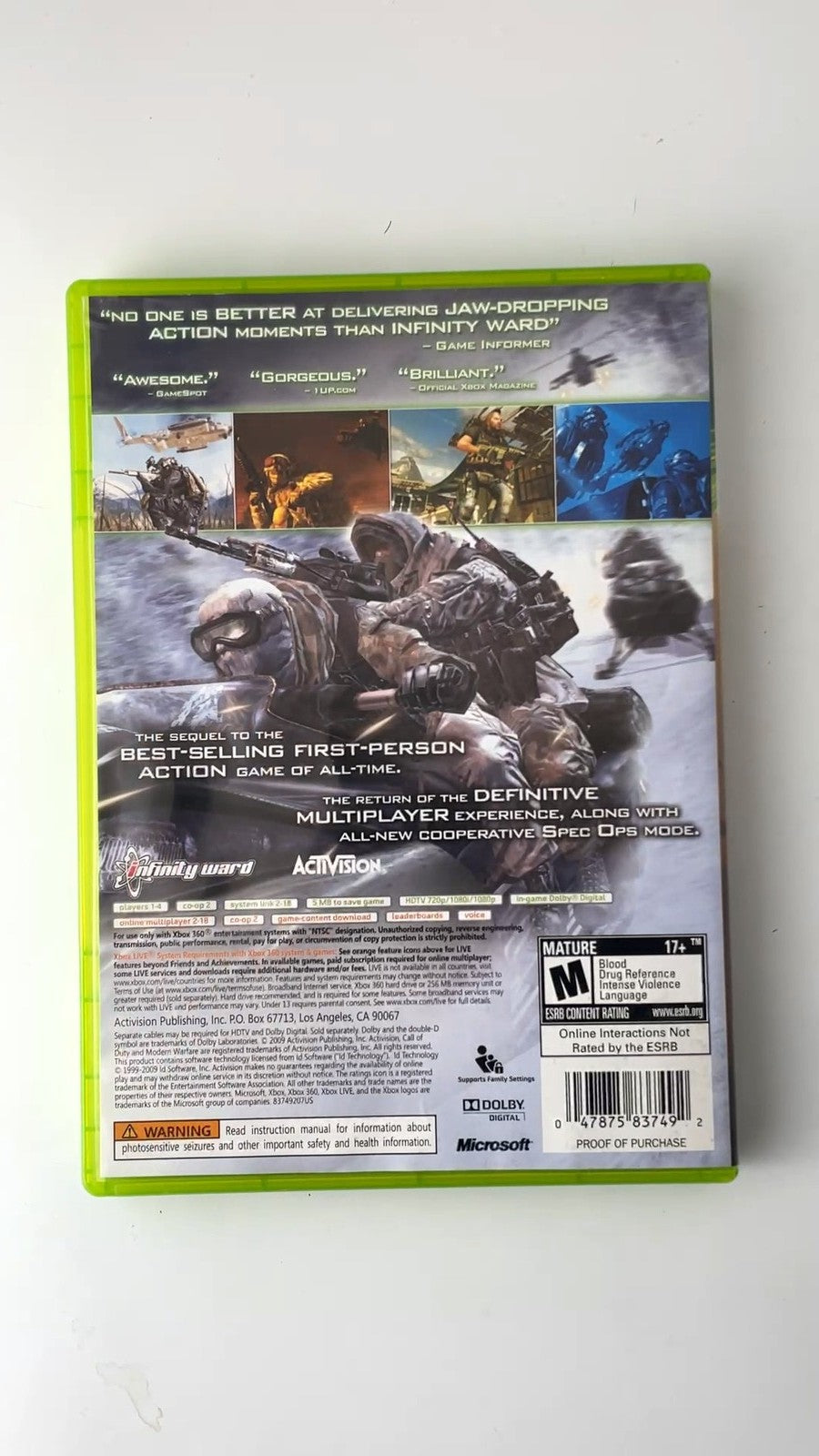Call of Duty Modern Warfare 2 Xbox 360 Video Game Multiplayer TESTED