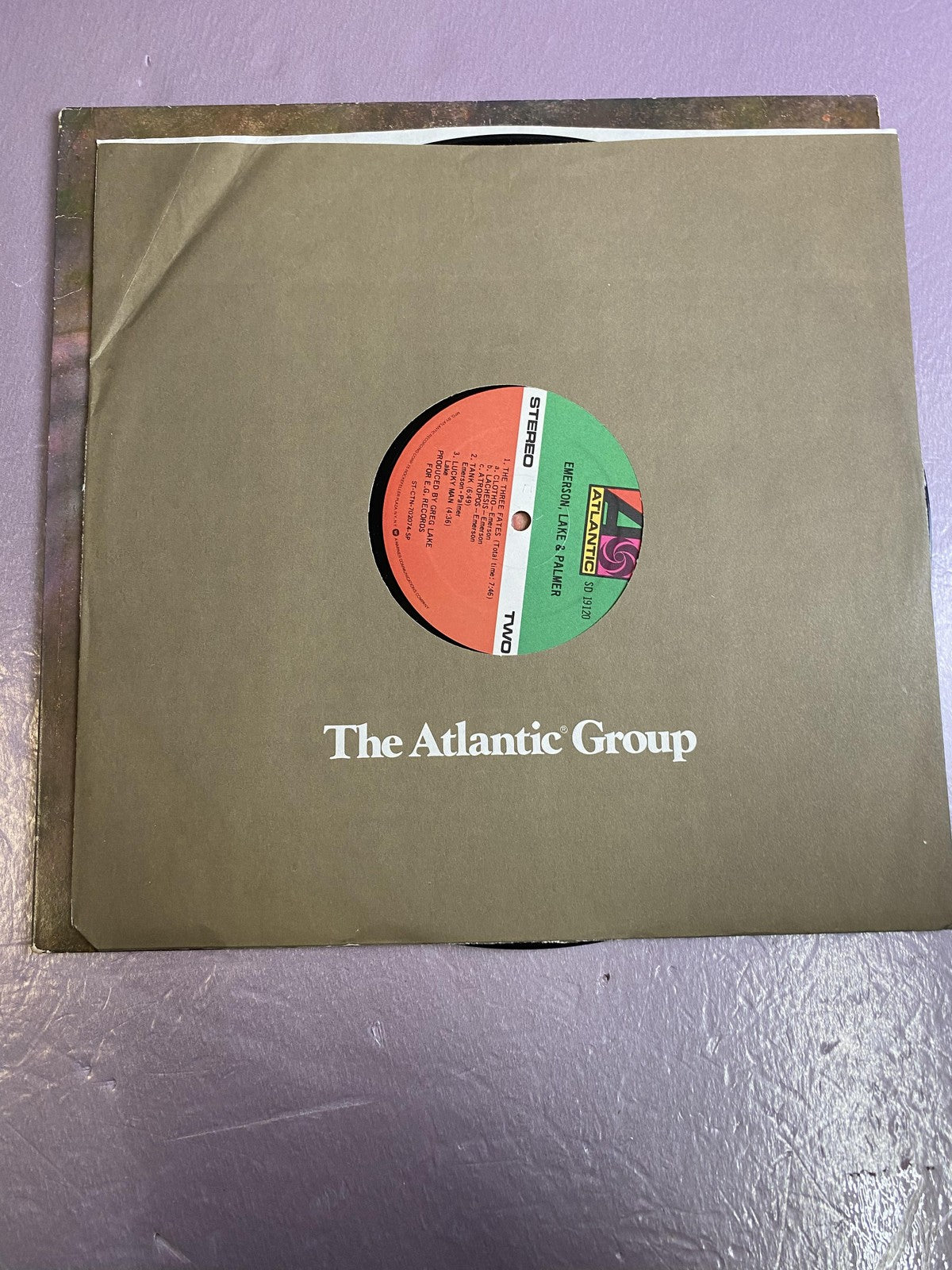 Vintage Emerson, Lake & Palmer Self-Titled Vinyl 12" LP 1970 Anti Prog Rock