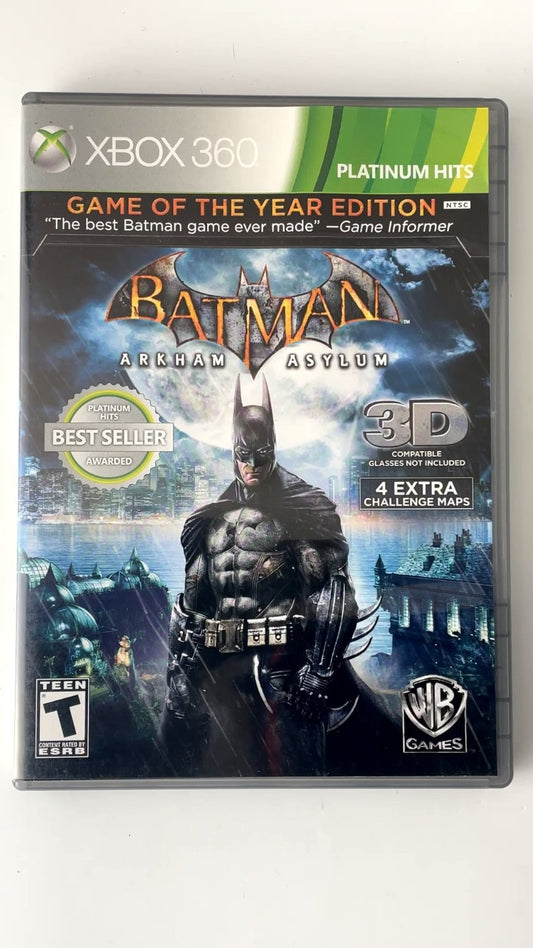 Batman Arkham Asylum Game of the Year Edition Xbox 360 Video Game 3D