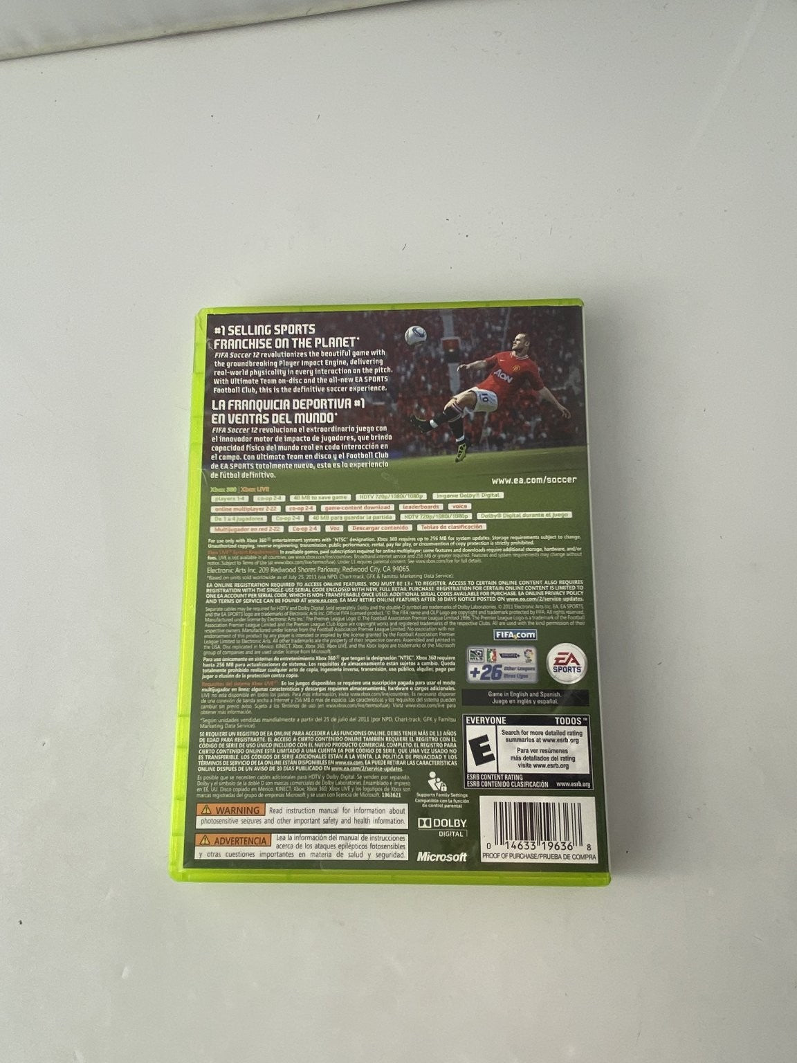 FIFA Soccer 12 Xbox 360 Video Game Sports Multiplayer EA