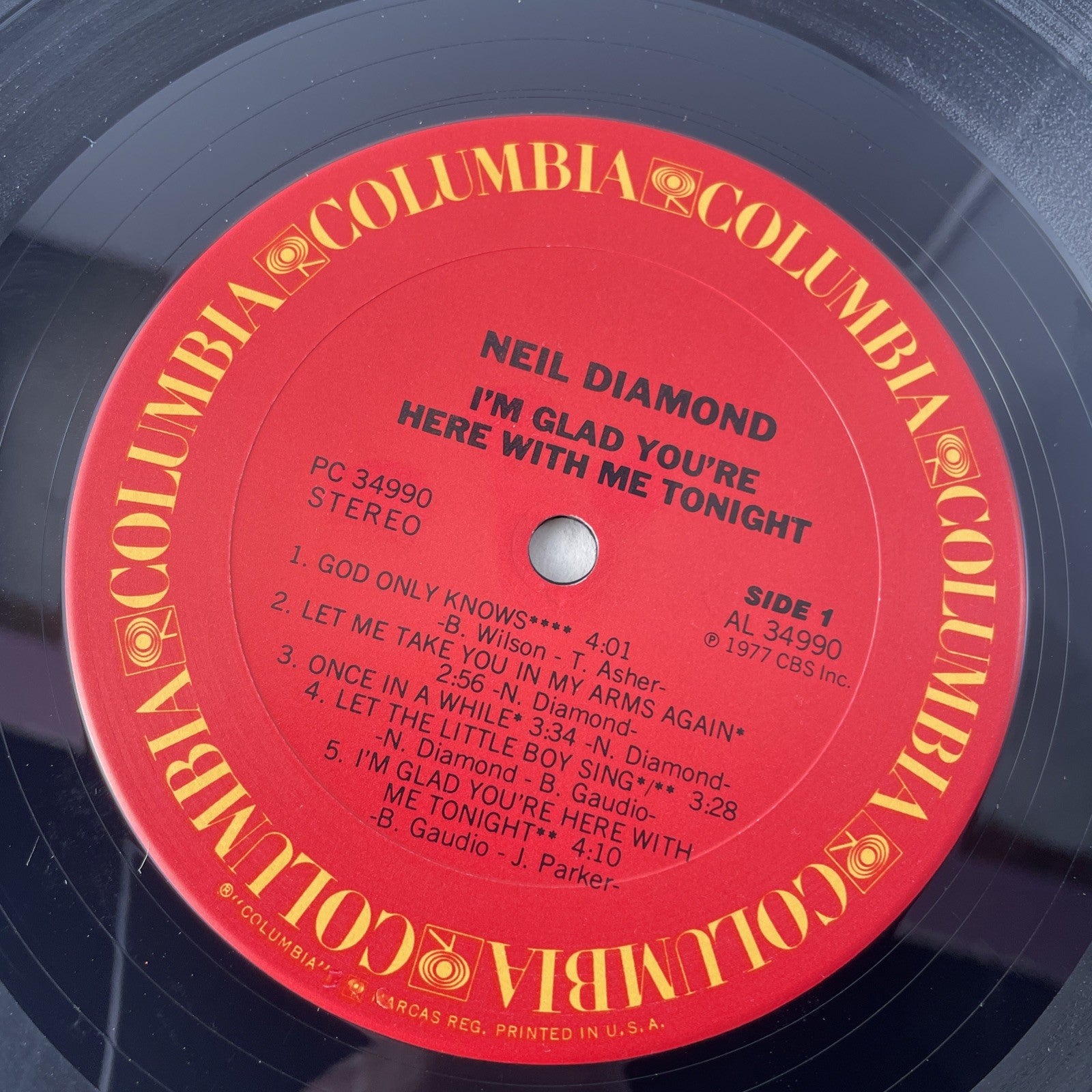 Neil Diamond ‎– I'm Glad You're Here With Me Tonight LP 1977 Columbia ‎VG